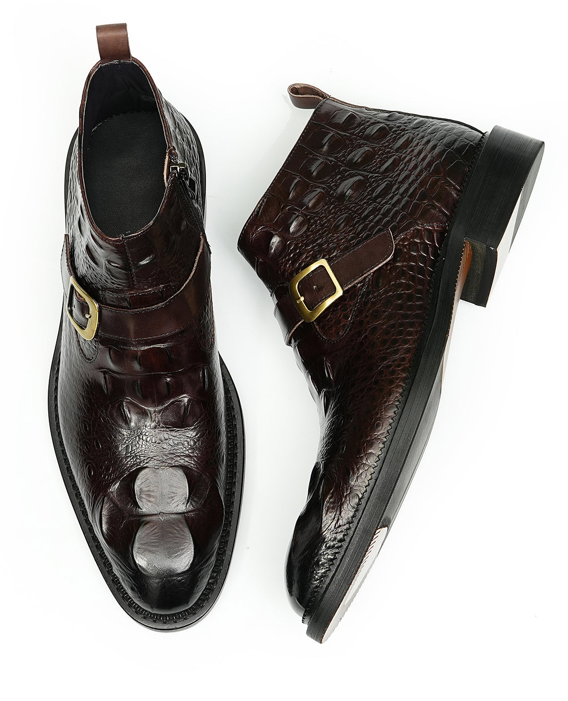 Men's Fashion Handmade Buckle Dress Boots