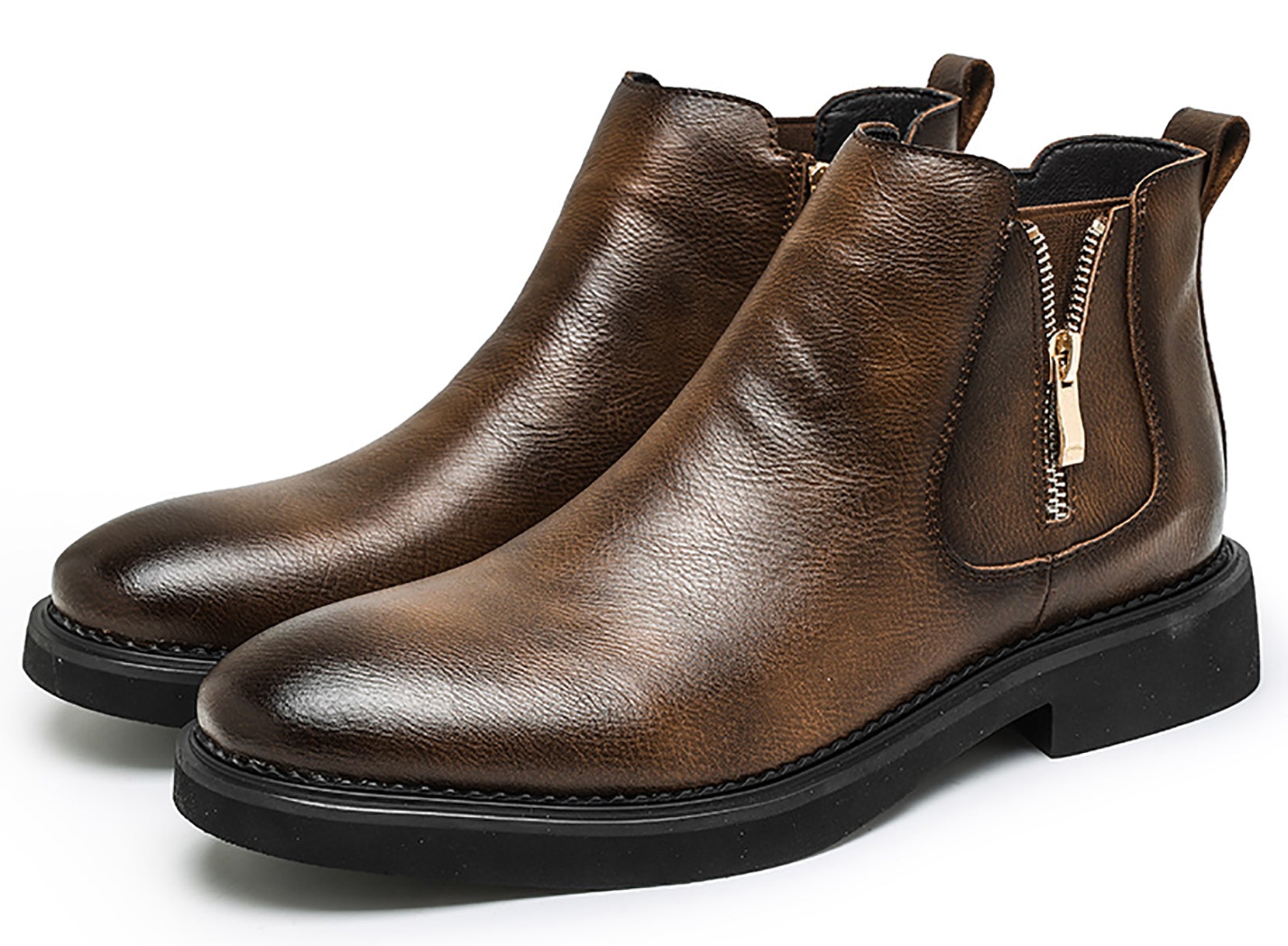 Men's Double Side Zipper Casual Dress Boots