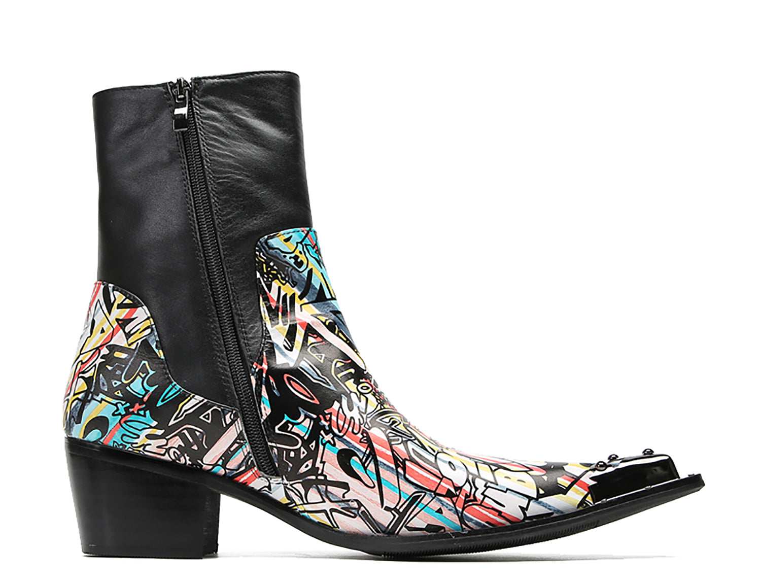 Botas vaqueras altas con punta de ala metálica para hombre