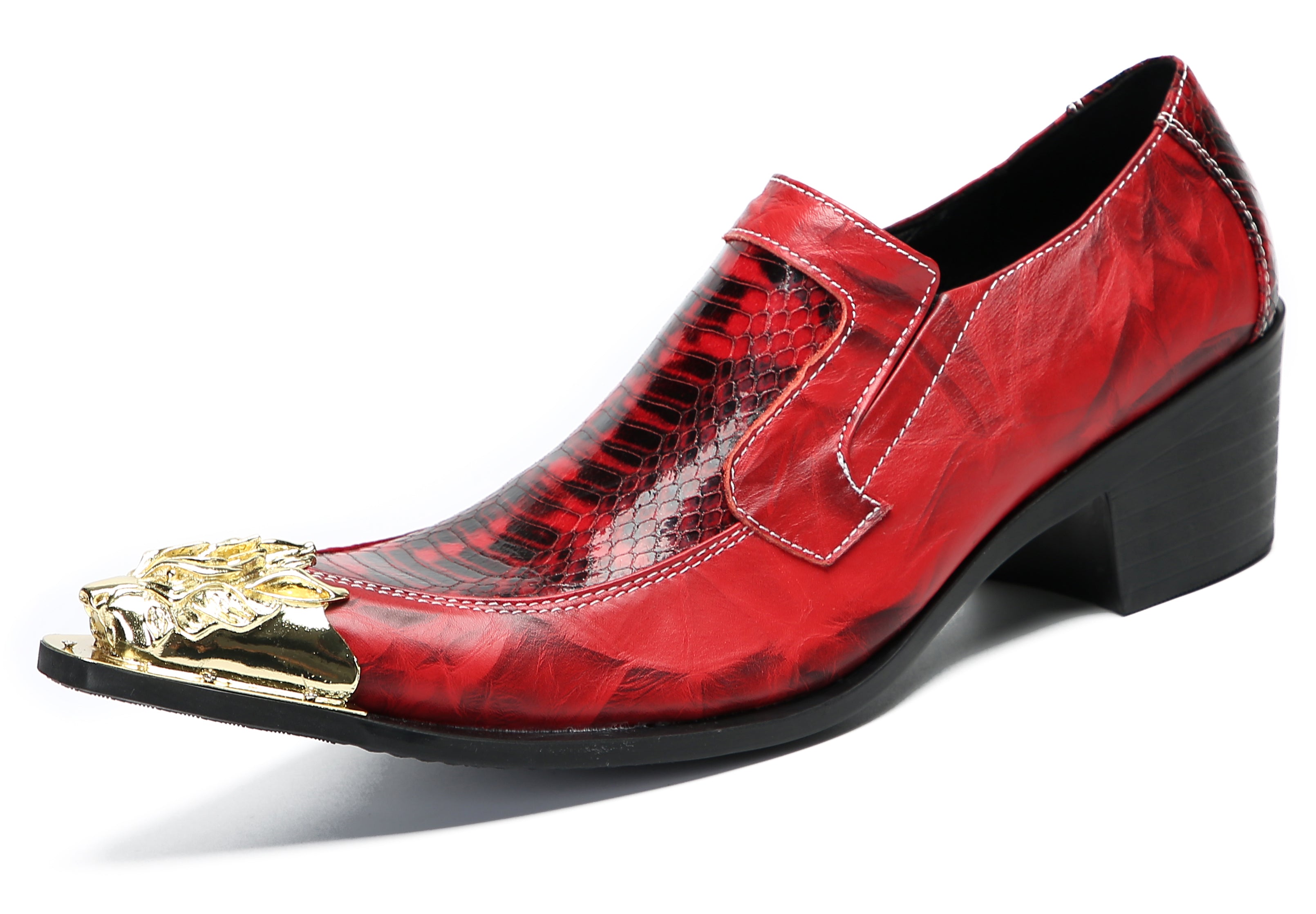 Men's Casual Metal-Tip Toe Western Loafers