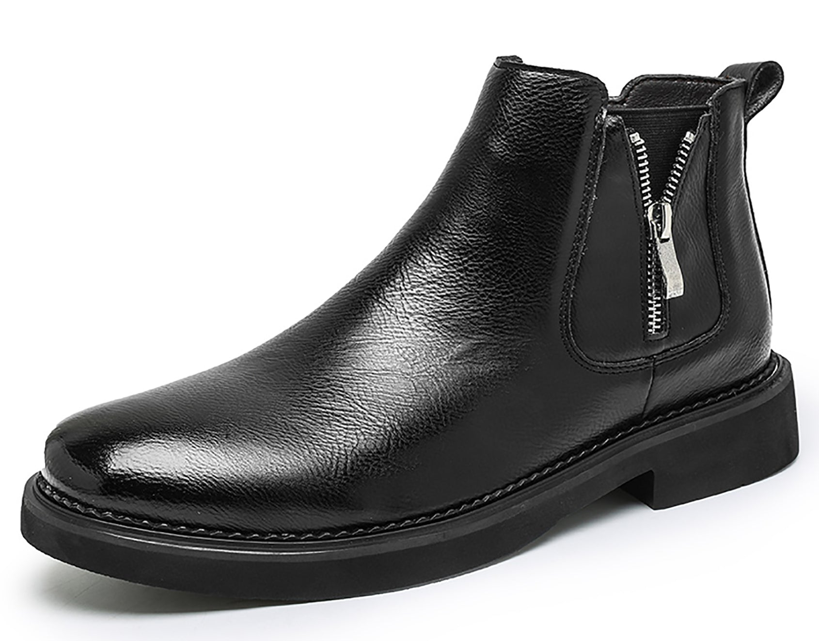 Men's Double Side Zipper Casual Dress Boots