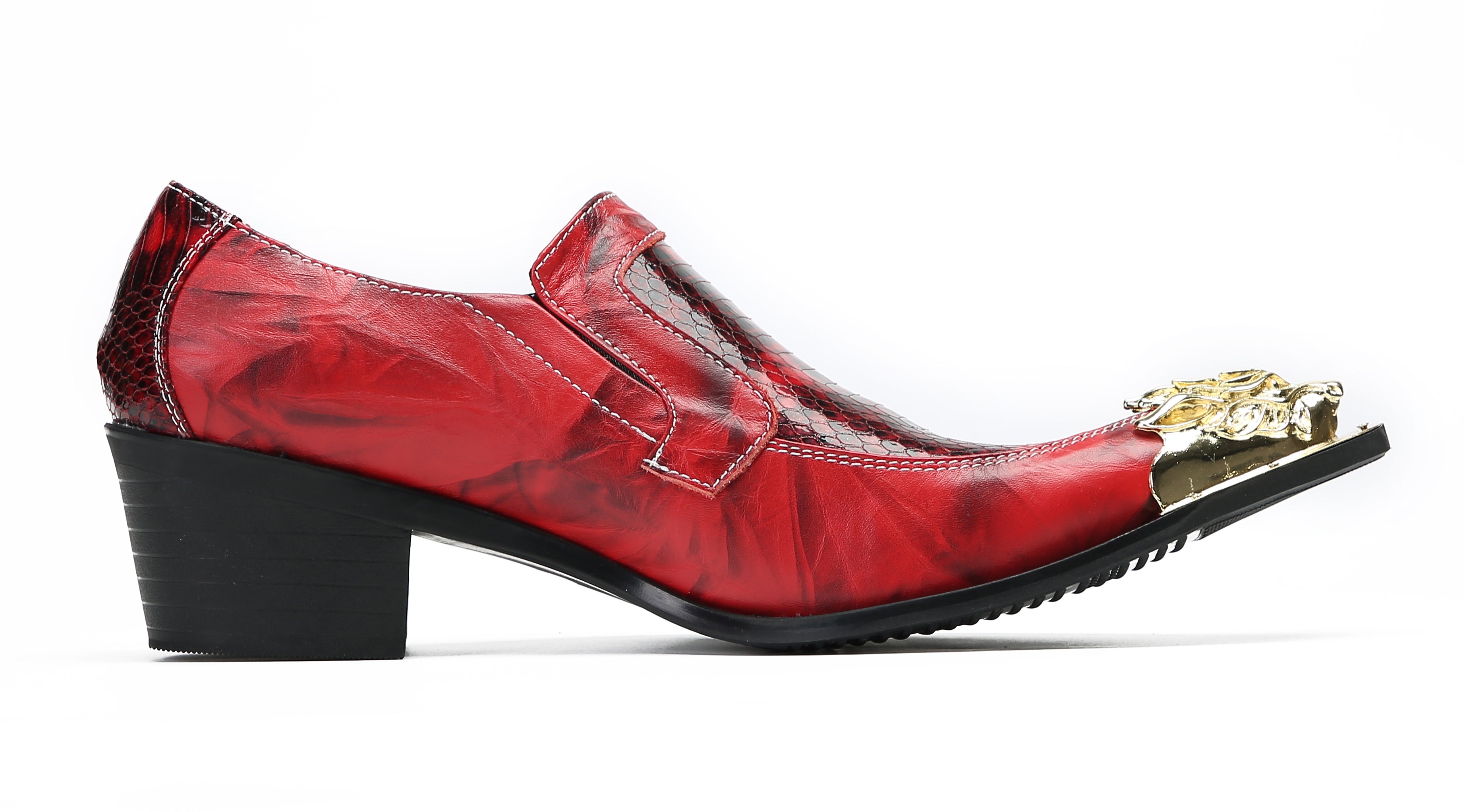 Men's Casual Metal-Tip Toe Western Loafers