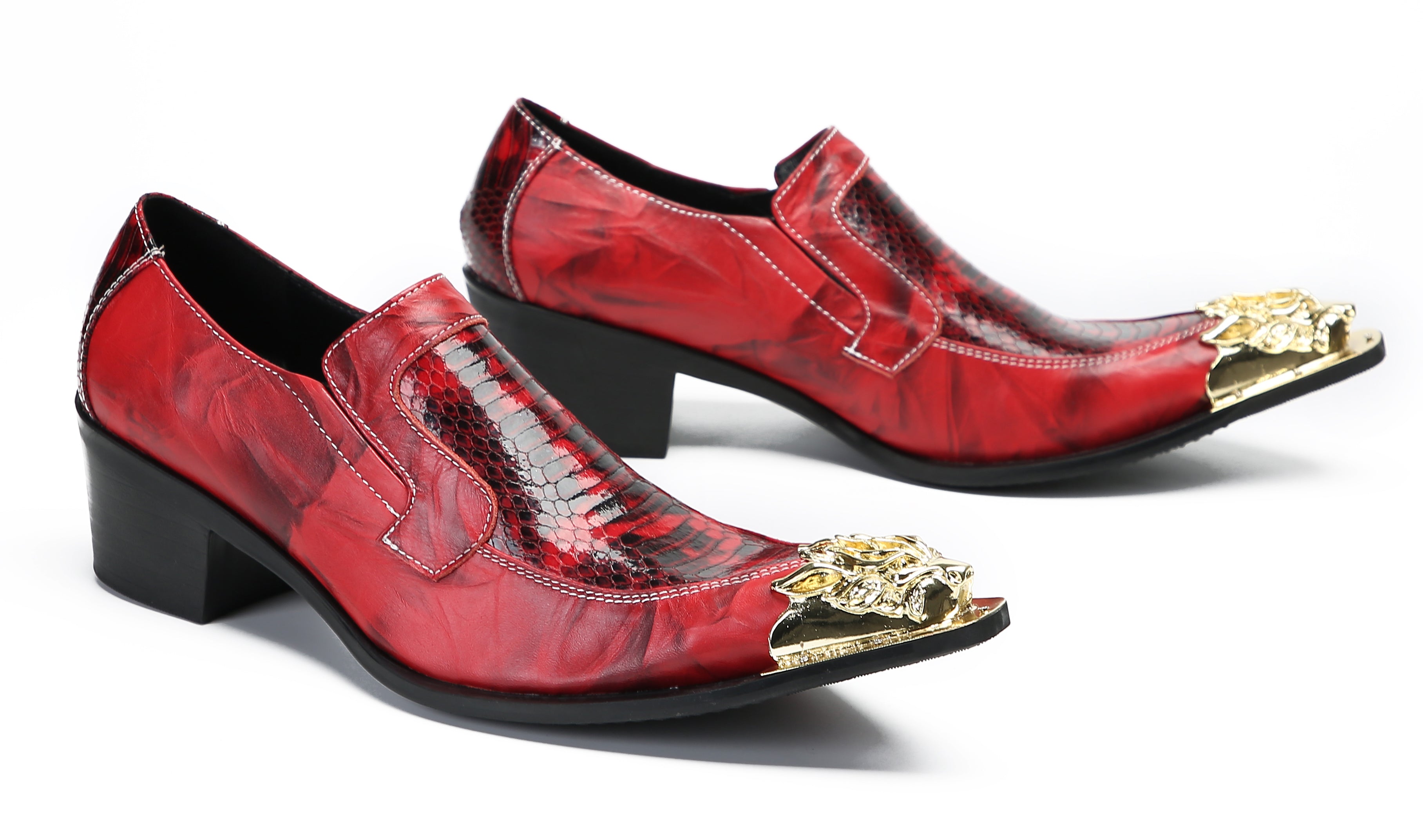 Men's Casual Metal-Tip Toe Western Loafers