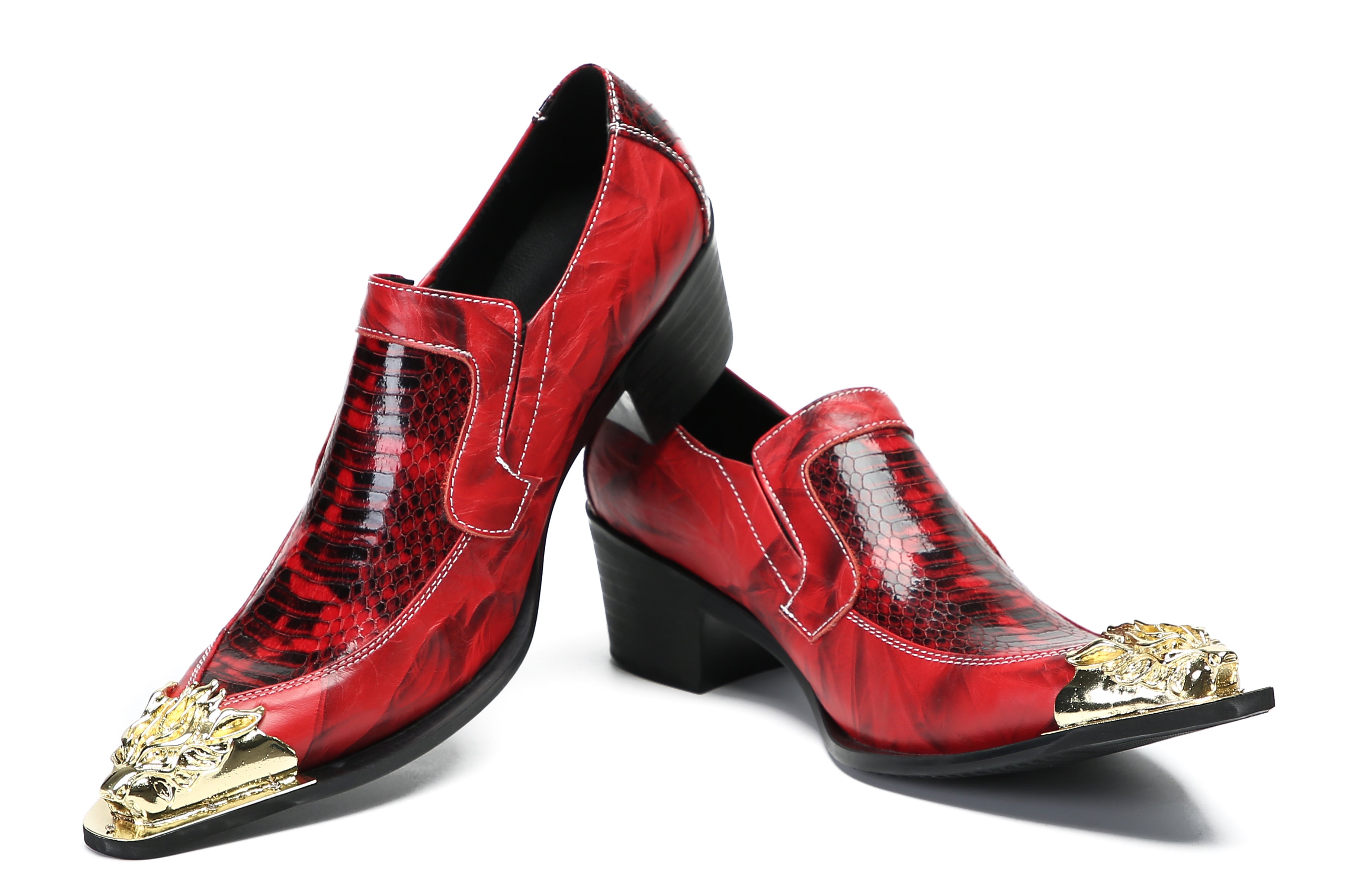 Men's Casual Metal-Tip Toe Western Loafers