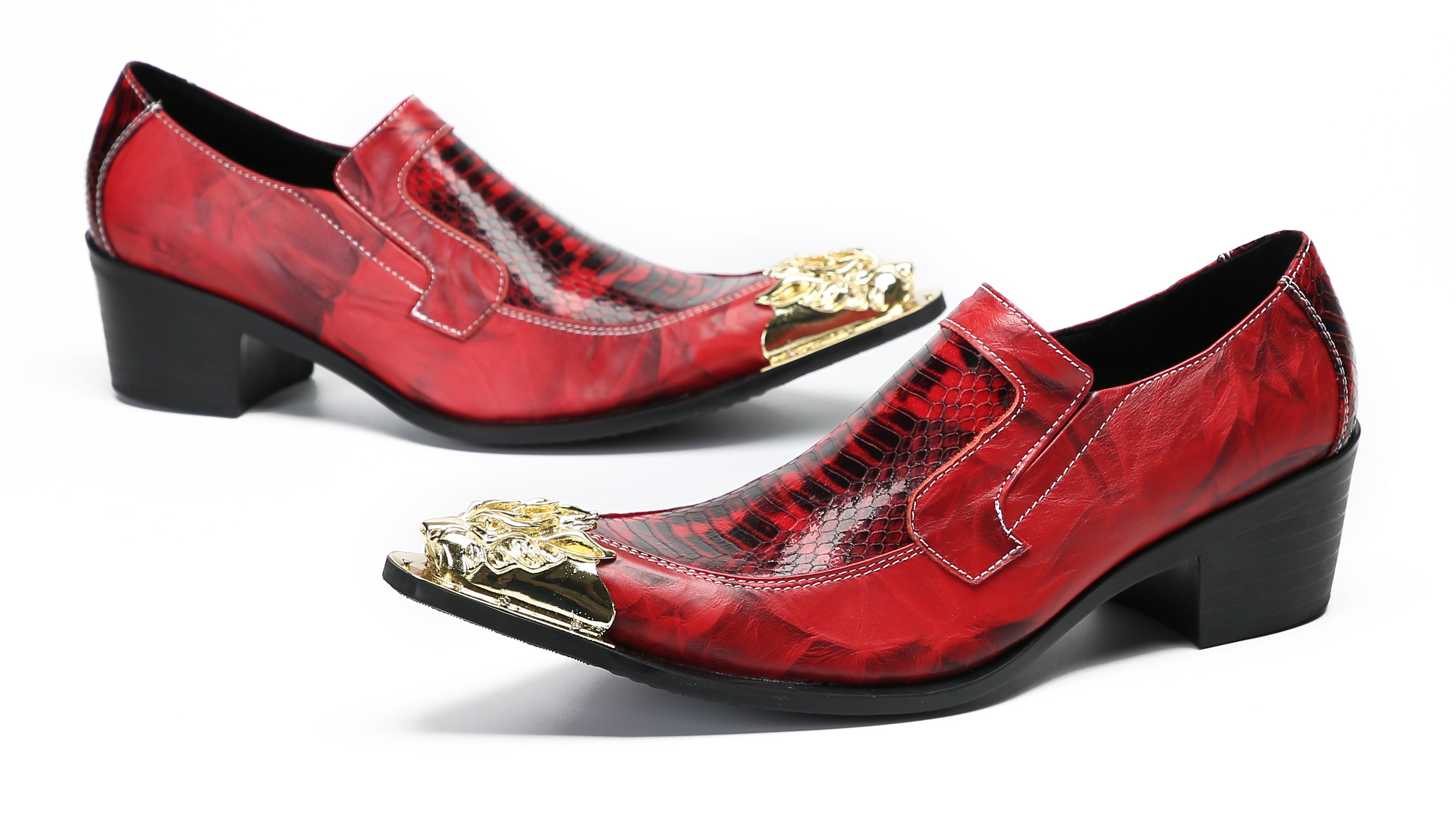 Men's Casual Metal-Tip Toe Western Loafers