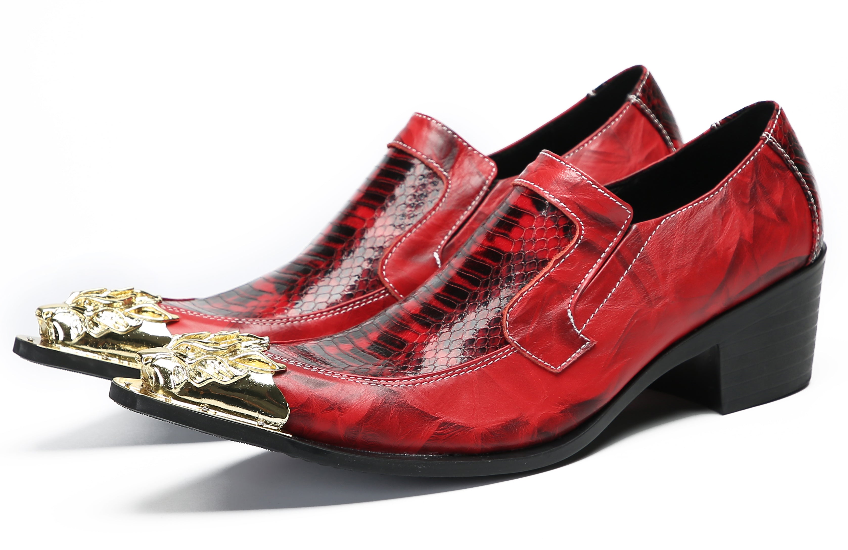 Men's Casual Metal-Tip Toe Western Loafers