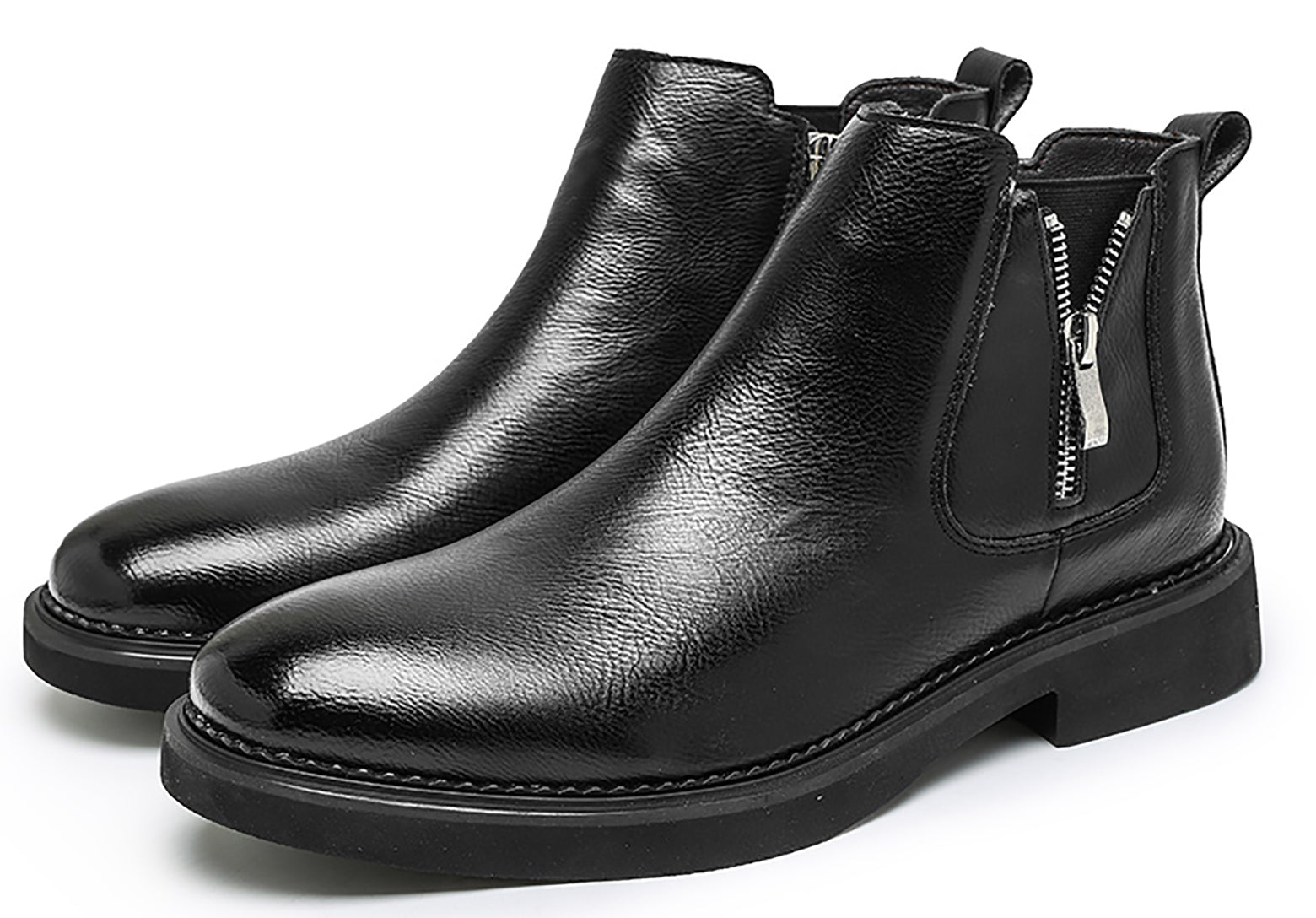 Men's Double Side Zipper Casual Dress Boots