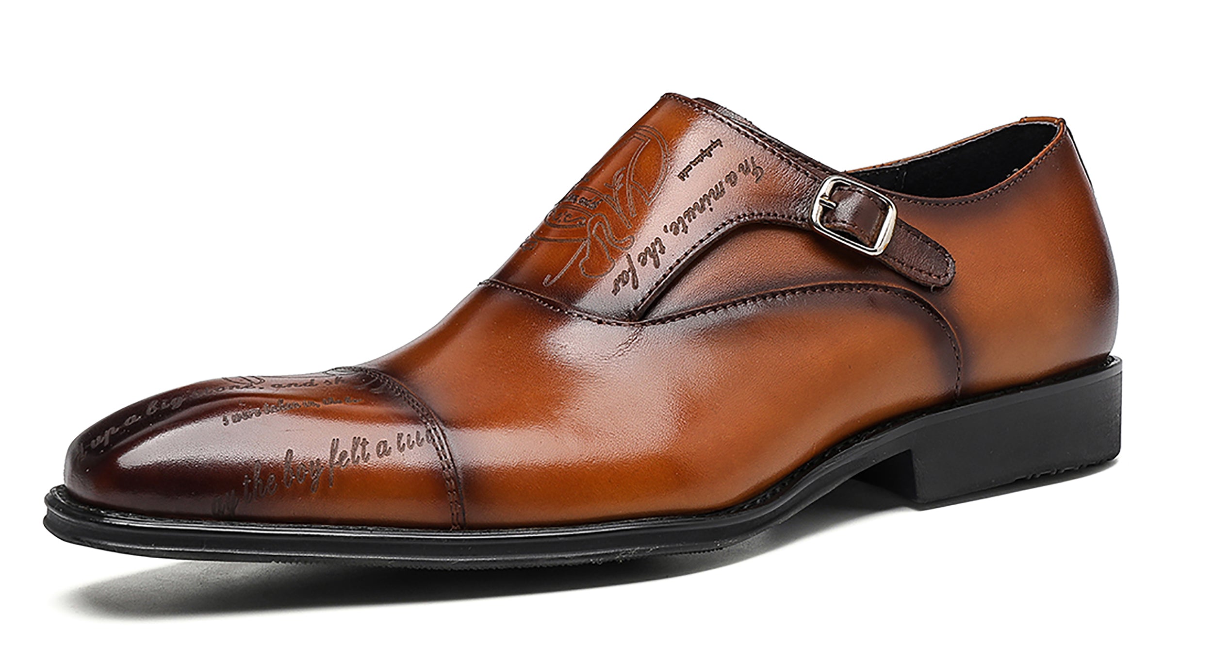 Men's Tuxedo Single Buckle Monk Strap Loafers
