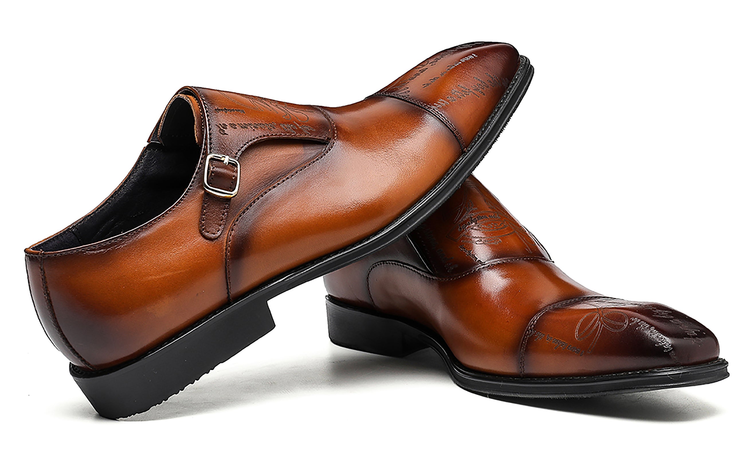 Men's Tuxedo Single Buckle Monk Strap Loafers