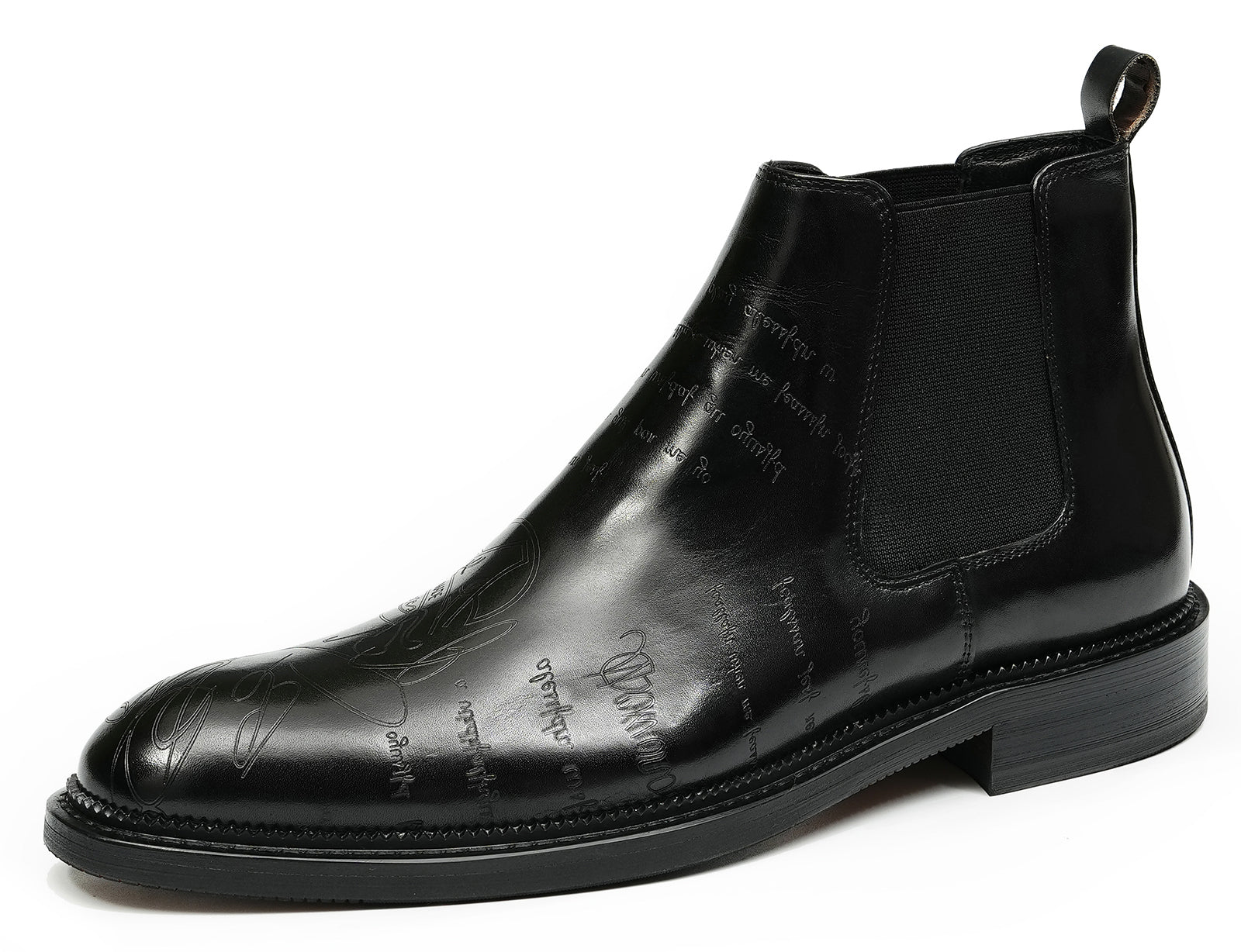 Botas Chelsea talladas formales de vestir a la moda para hombre