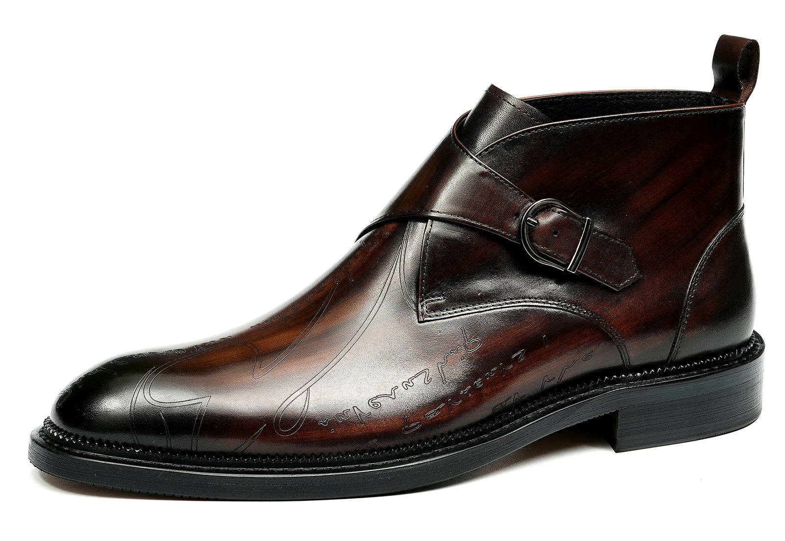 Men's Fashion Brogues Buckle Dress Boots