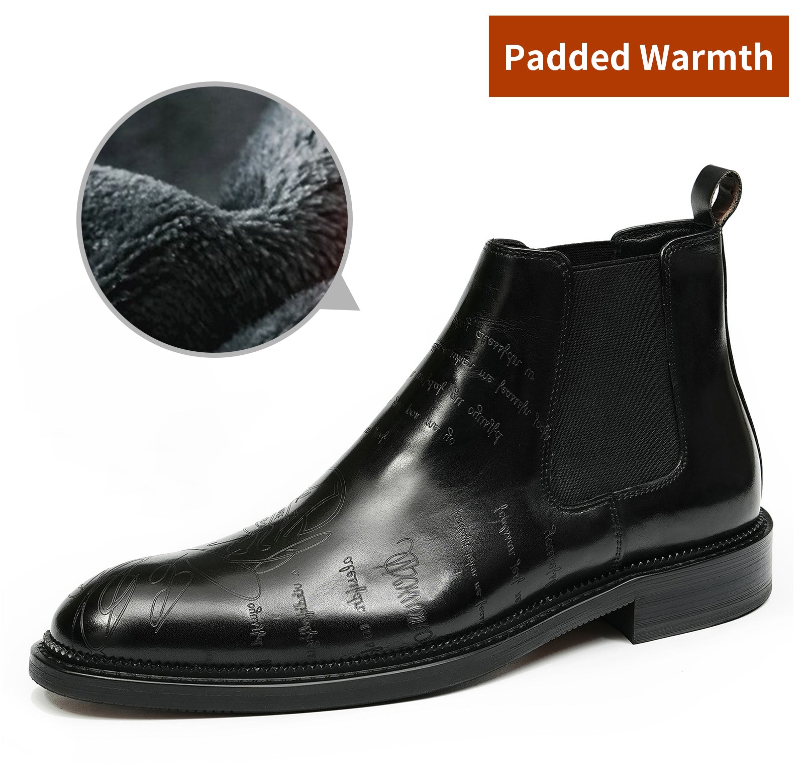 Botas Chelsea talladas formales de vestir a la moda para hombre