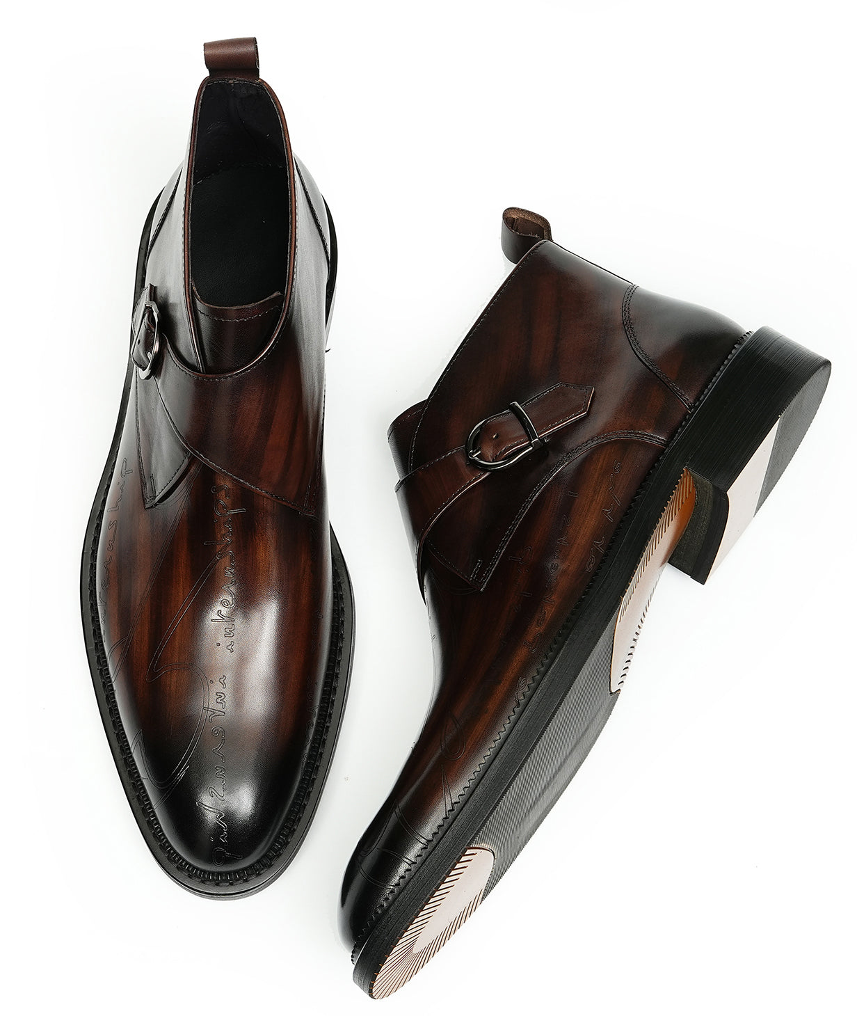 Men's Fashion Brogues Buckle Dress Boots