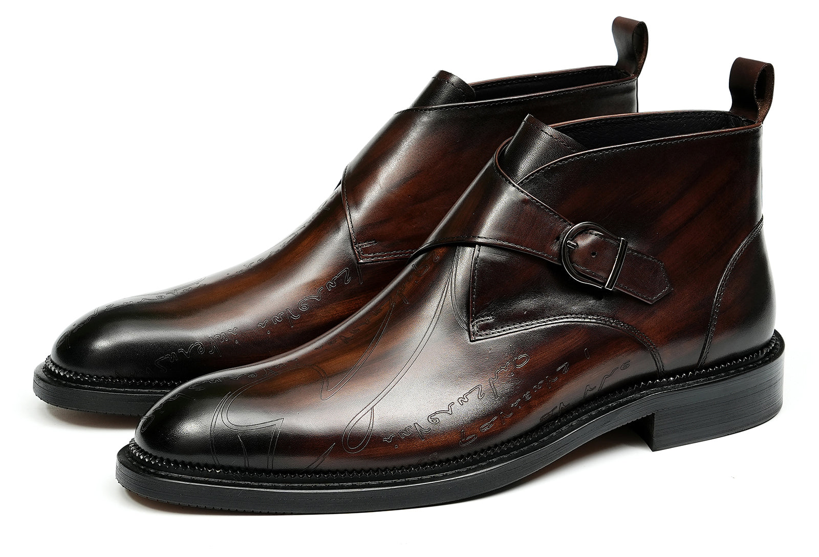 Men's Fashion Brogues Buckle Dress Boots