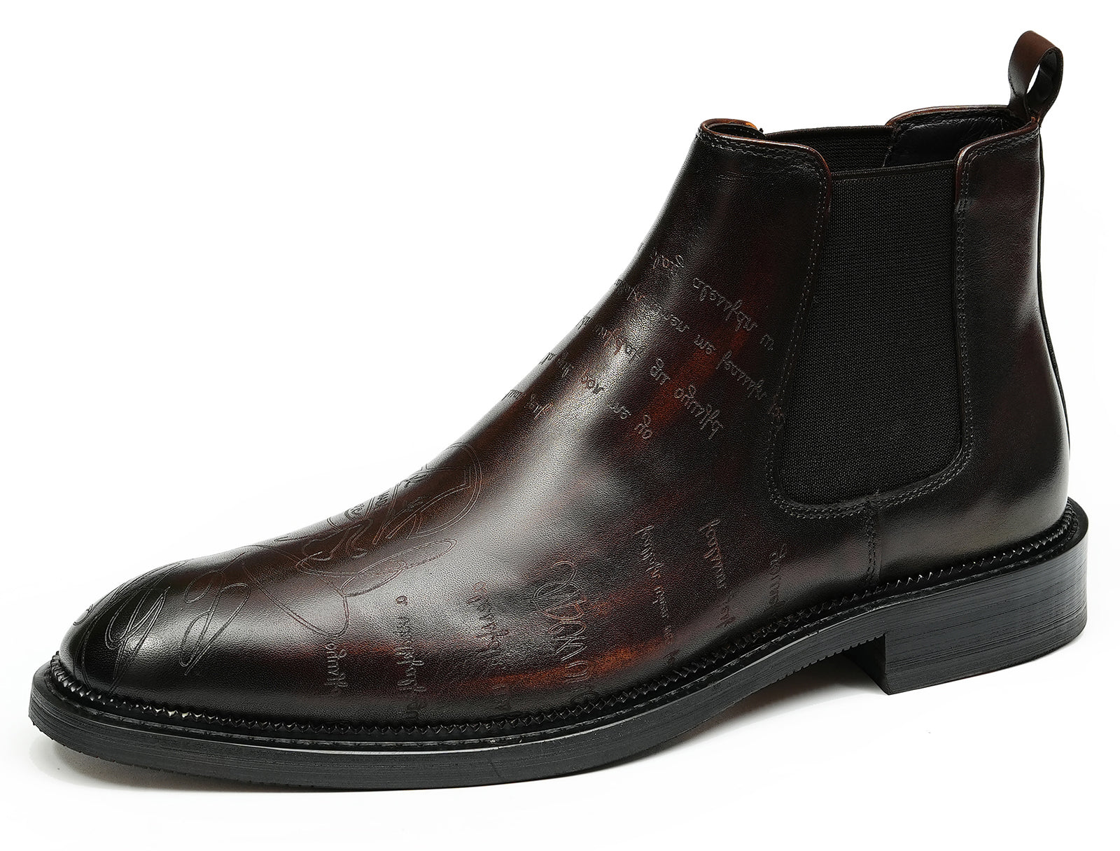 Botas Chelsea talladas formales de vestir a la moda para hombre