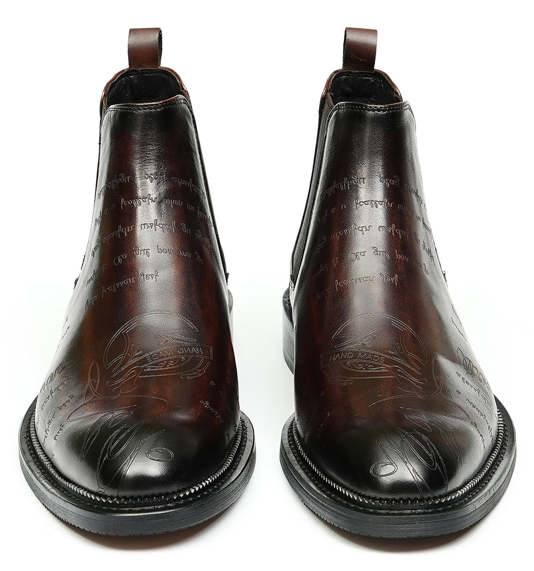 Botas Chelsea talladas formales de vestir a la moda para hombre