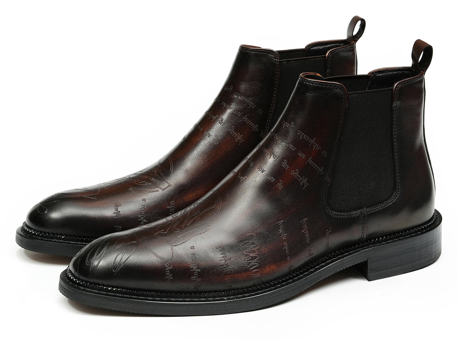 Botas Chelsea talladas formales de vestir a la moda para hombre