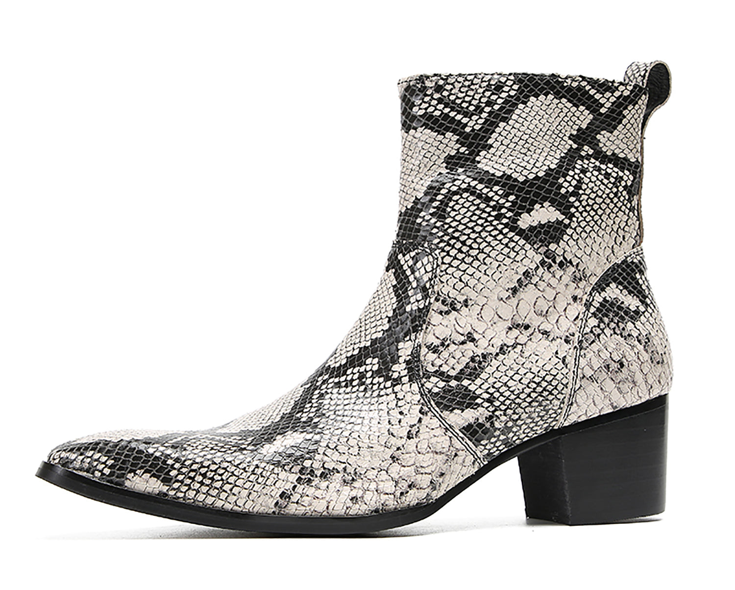 Botas estilo western Chelsea con textura de piel de serpiente para hombre