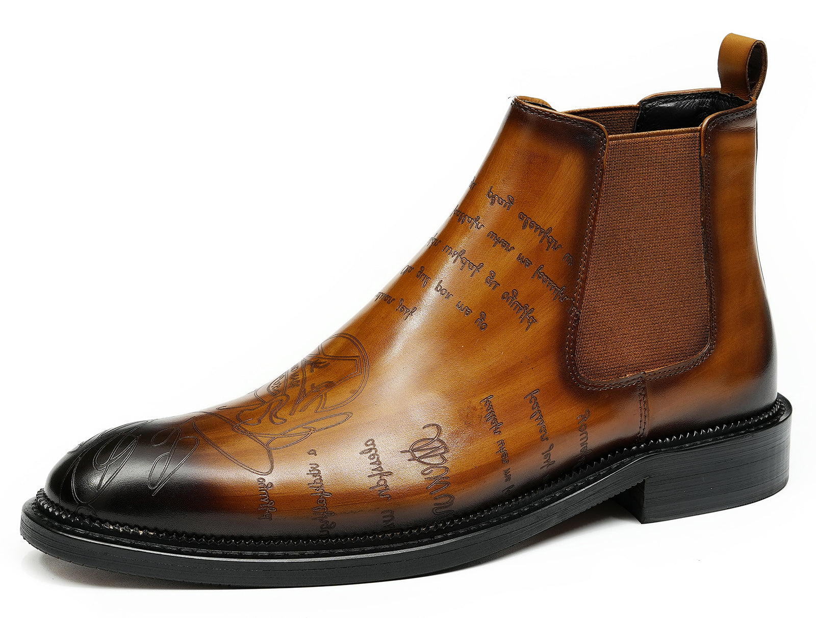 Botas Chelsea talladas formales de vestir a la moda para hombre