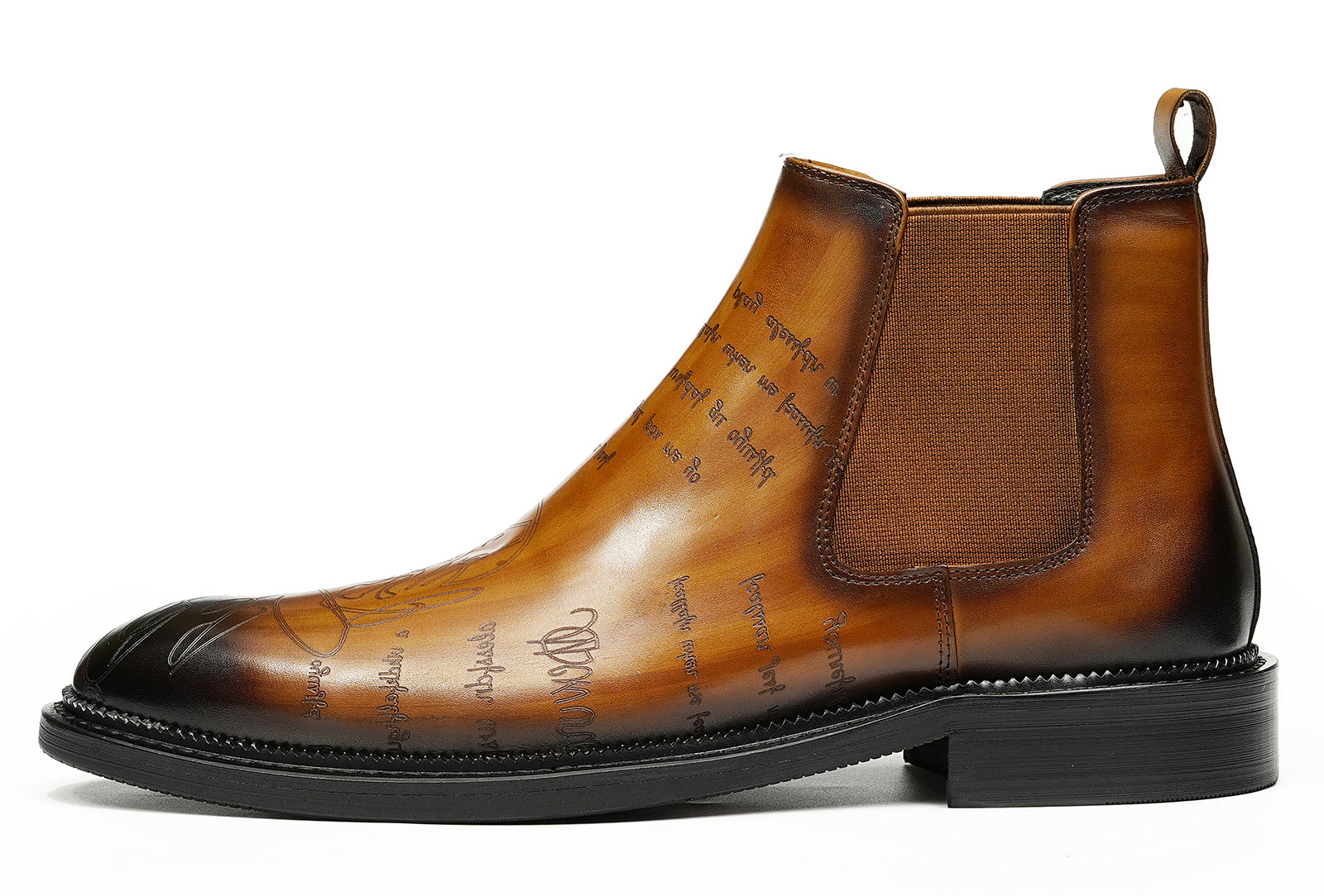 Botas Chelsea talladas formales de vestir a la moda para hombre