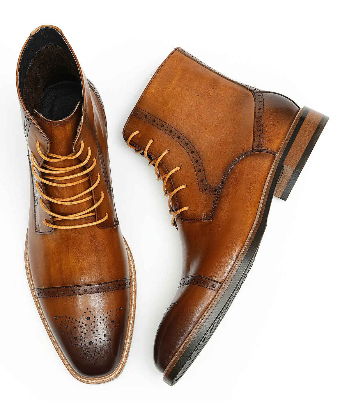 Men's Handmade Dress Wingtips Brogues Oxfords Boots