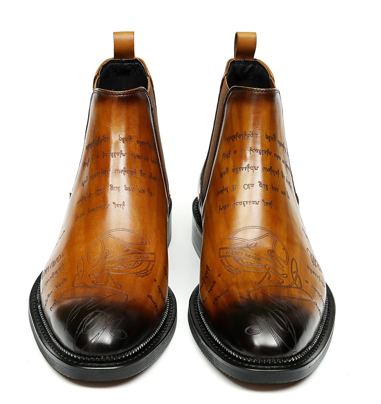 Botas Chelsea talladas formales de vestir a la moda para hombre