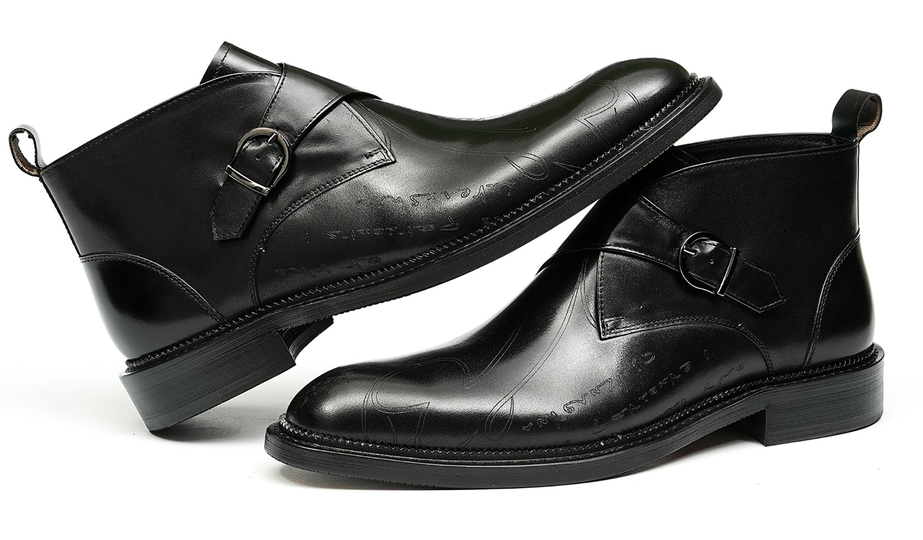 Men's Fashion Brogues Buckle Dress Boots