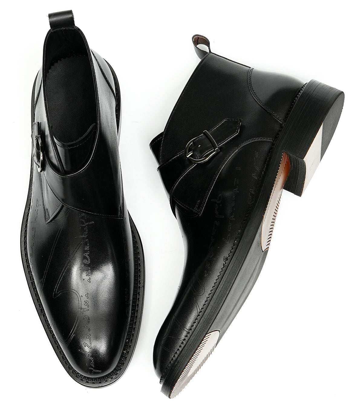 Men's Fashion Brogues Buckle Dress Boots