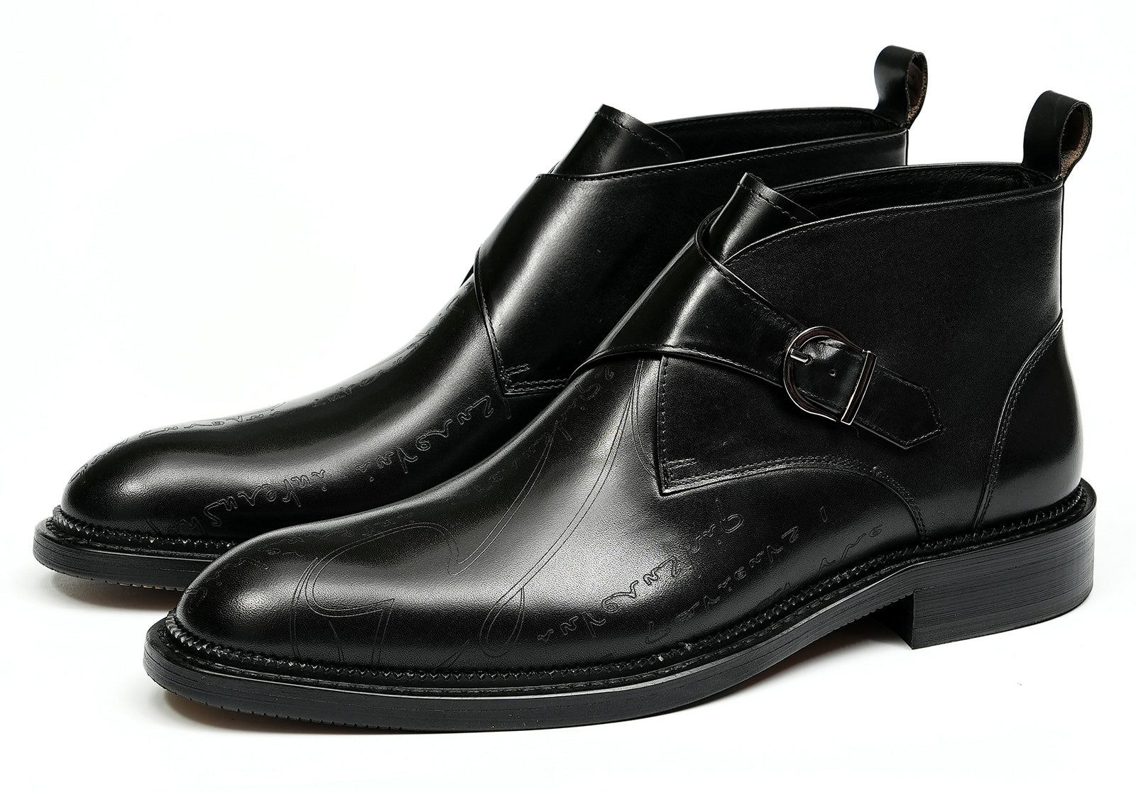 Men's Fashion Brogues Buckle Dress Boots