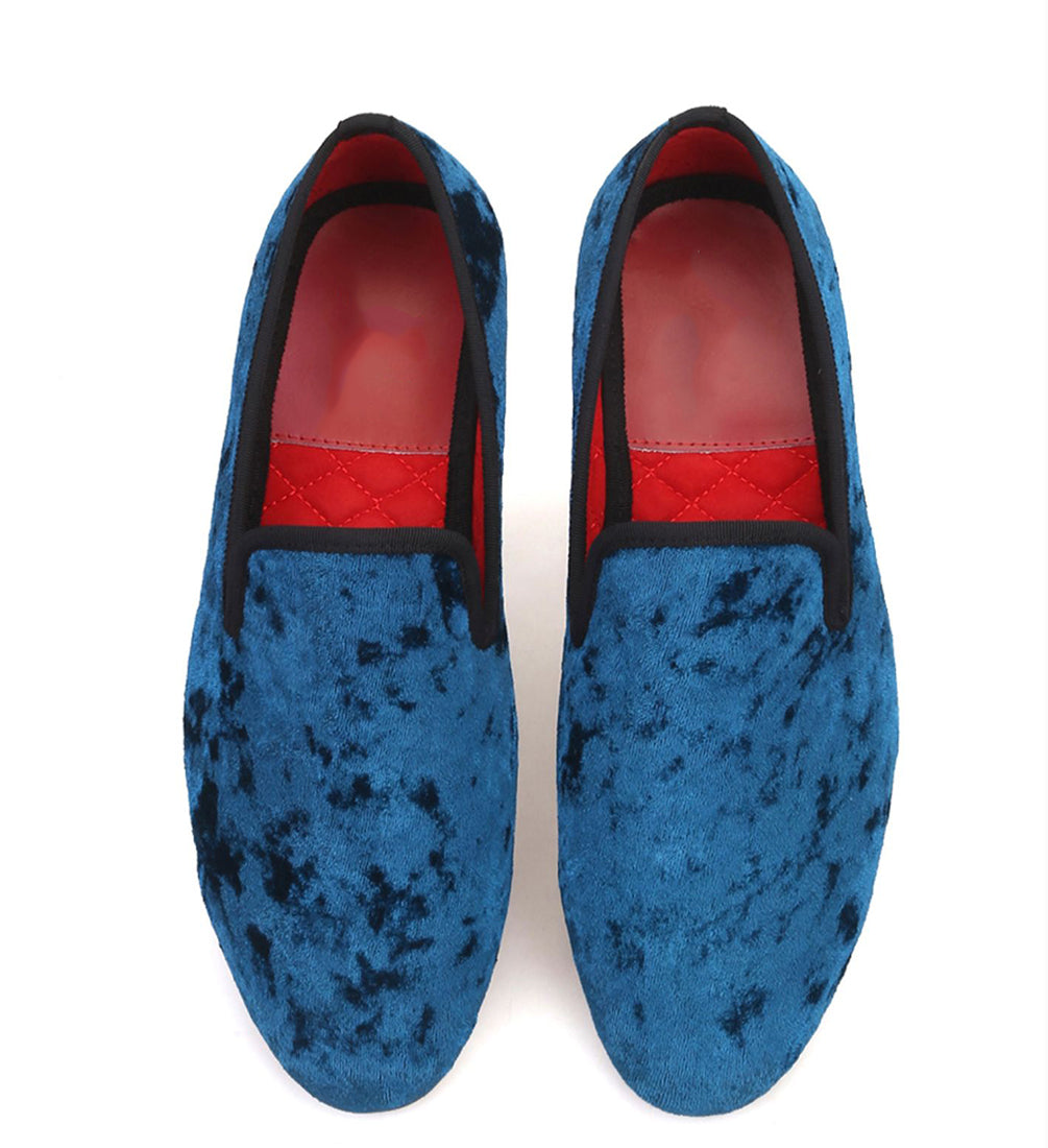 Mens Velvet Penny Loafers Slip On Shoes
