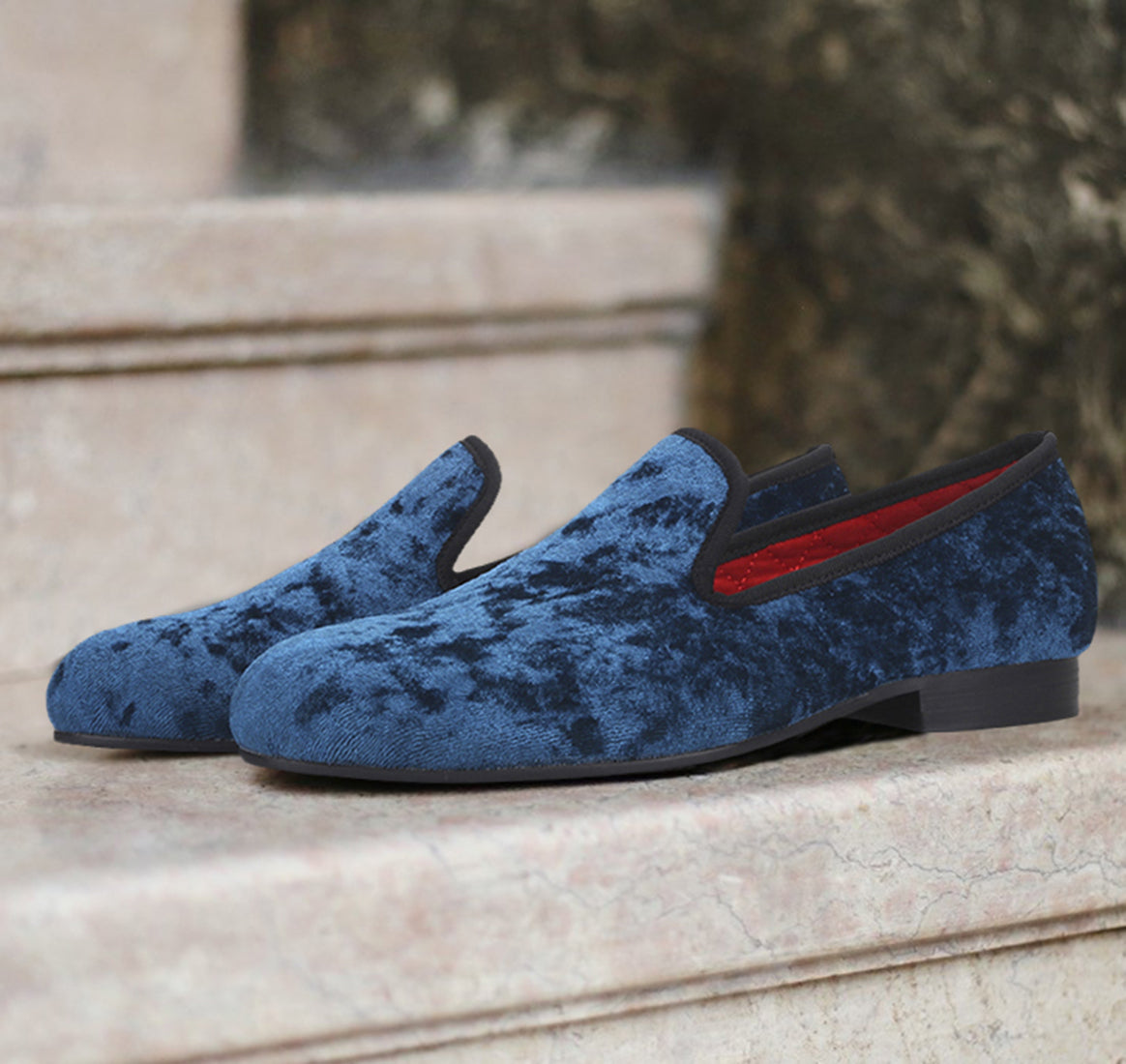 Mens Velvet Penny Loafers Slip On Shoes