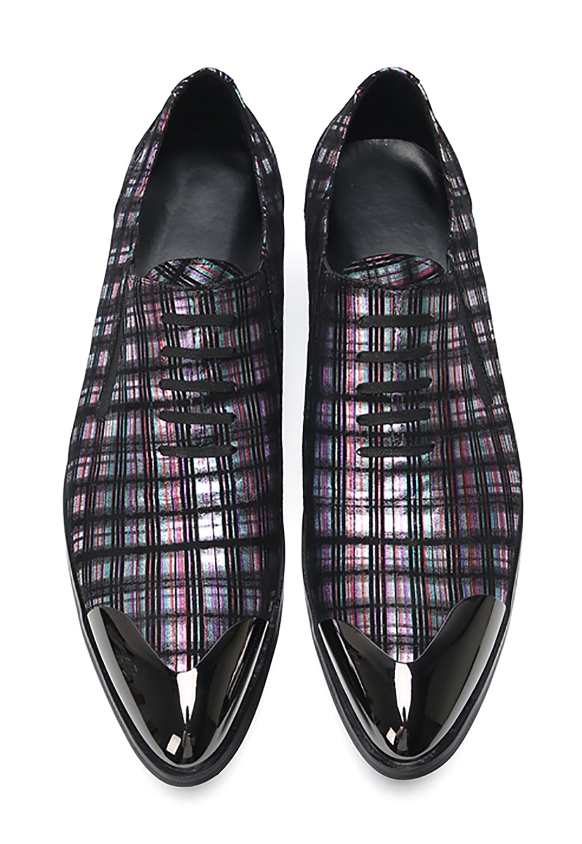 Mocasines occidentales con rayas y punta de metal para hombre