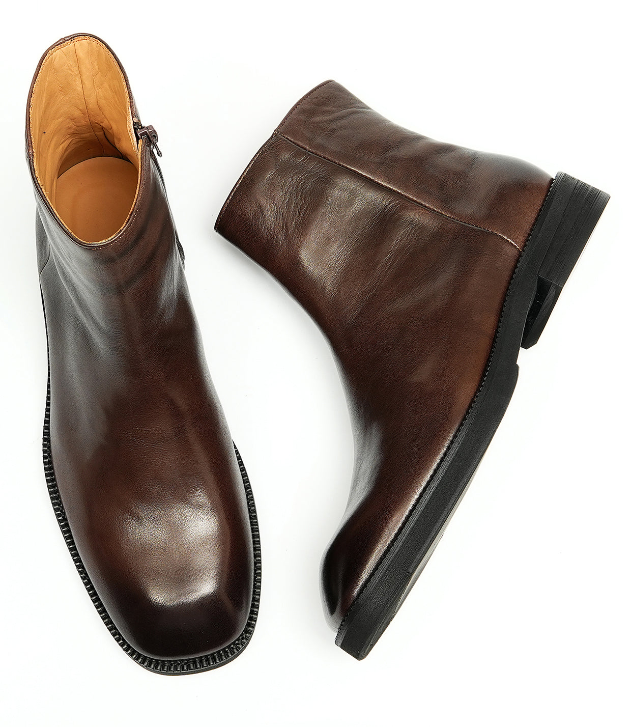 Botas Chelsea con cremallera de vestir hechas a mano para hombre
