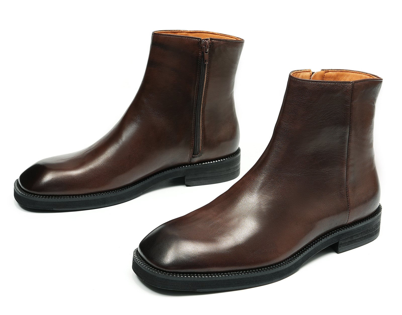Botas Chelsea con cremallera de vestir hechas a mano para hombre