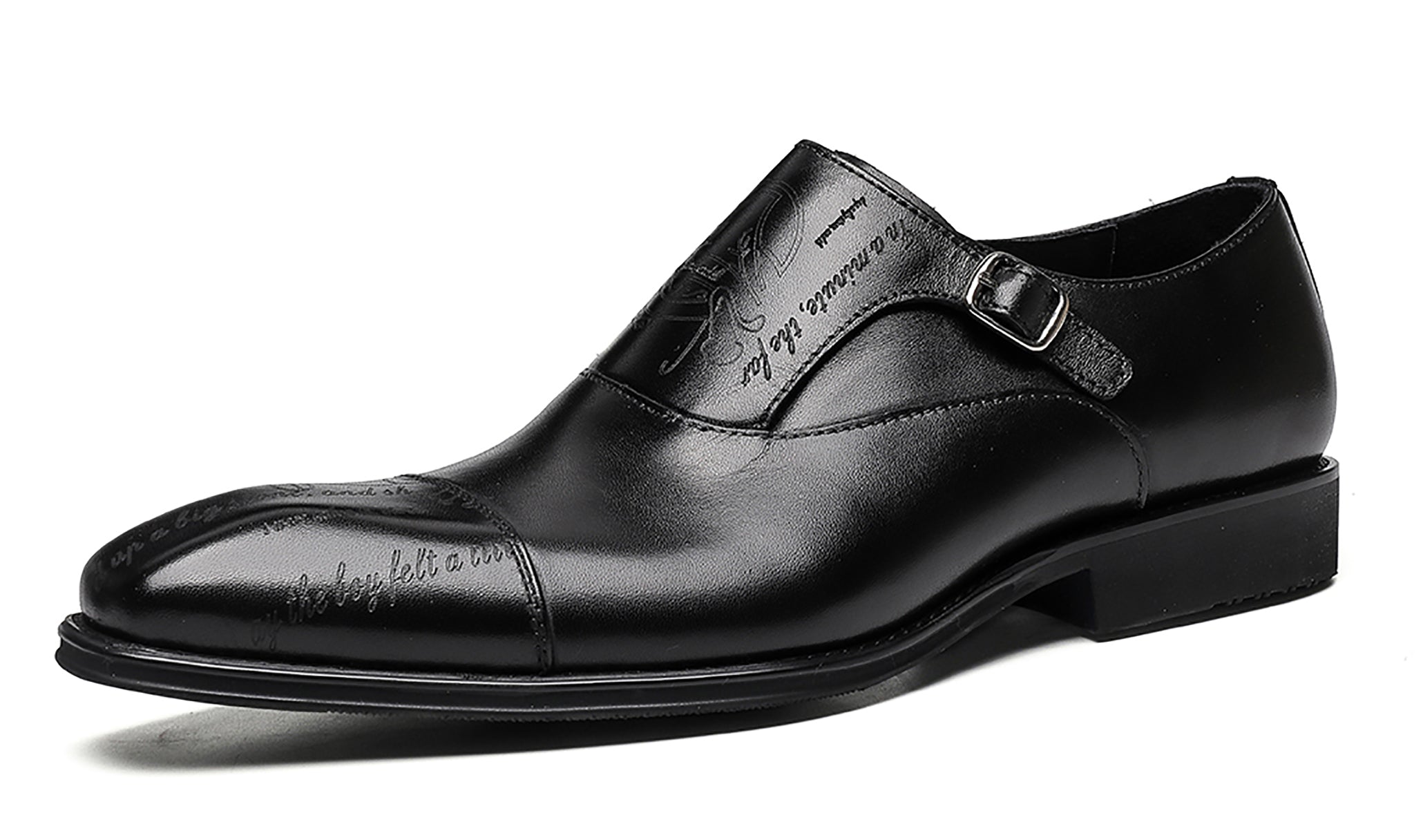 Men's Tuxedo Single Buckle Monk Strap Loafers