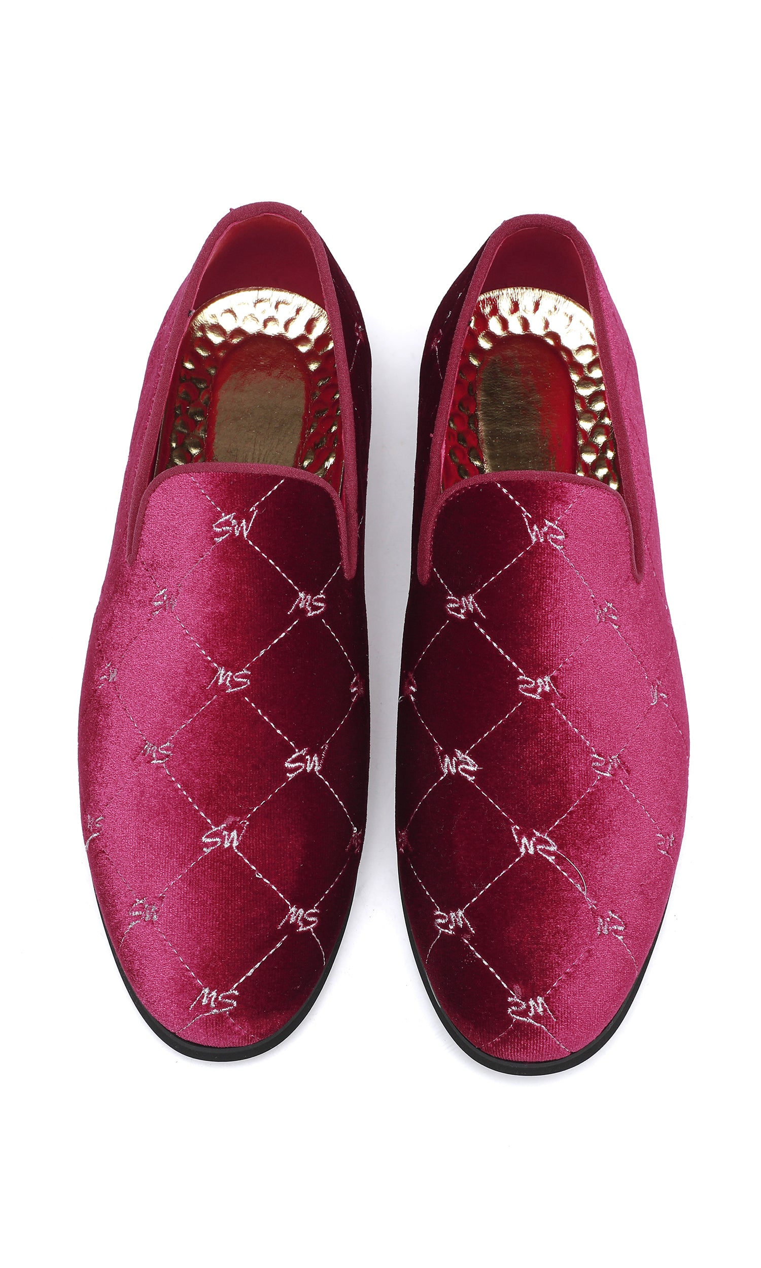 Mocasines de hombre de terciopelo con costuras plateadas
