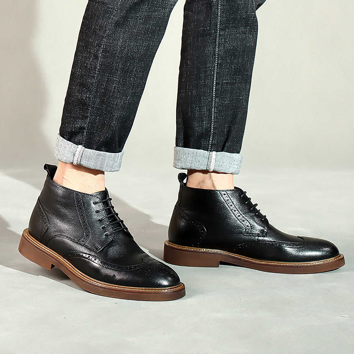 Men's Dress Longwing Brogues Oxford Boots