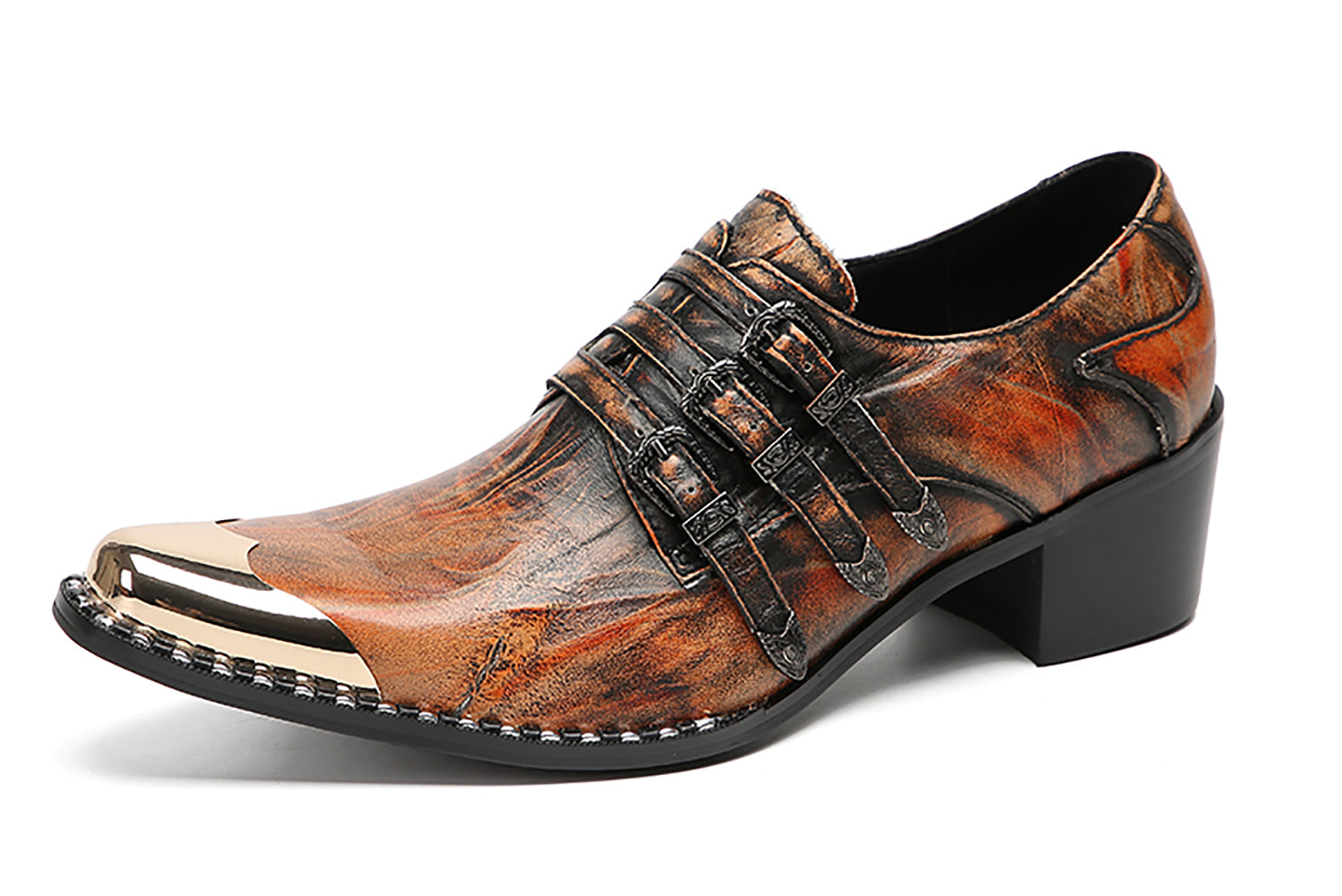 Mocasines con botones y puntera metálica para hombre Western
