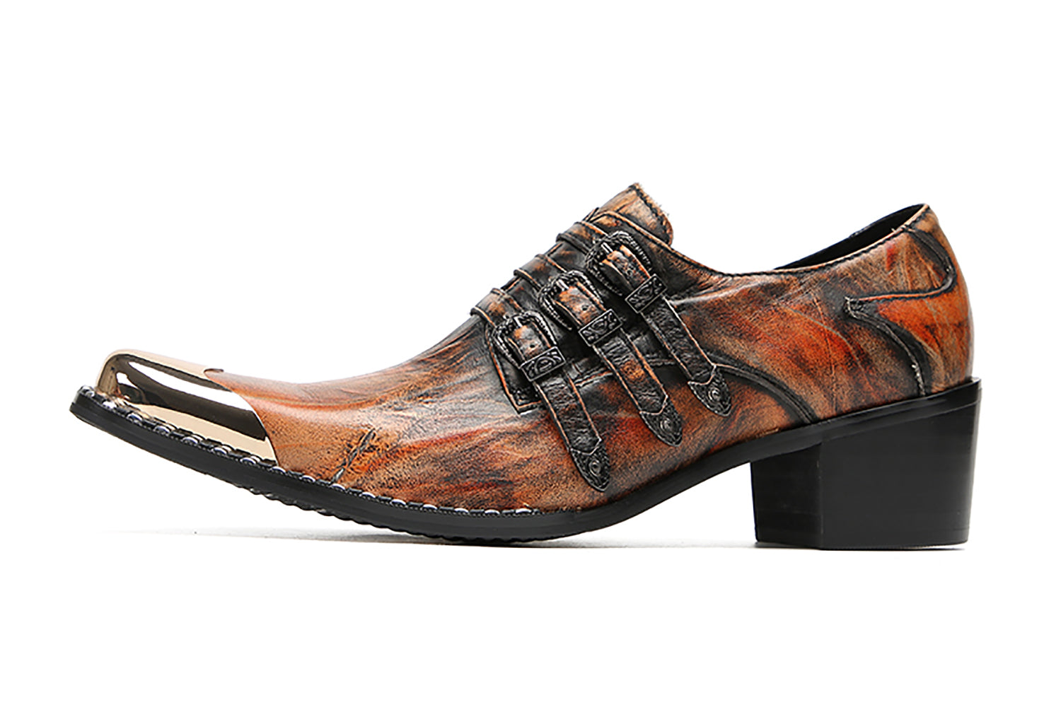 Mocasines con botones y puntera metálica para hombre Western
