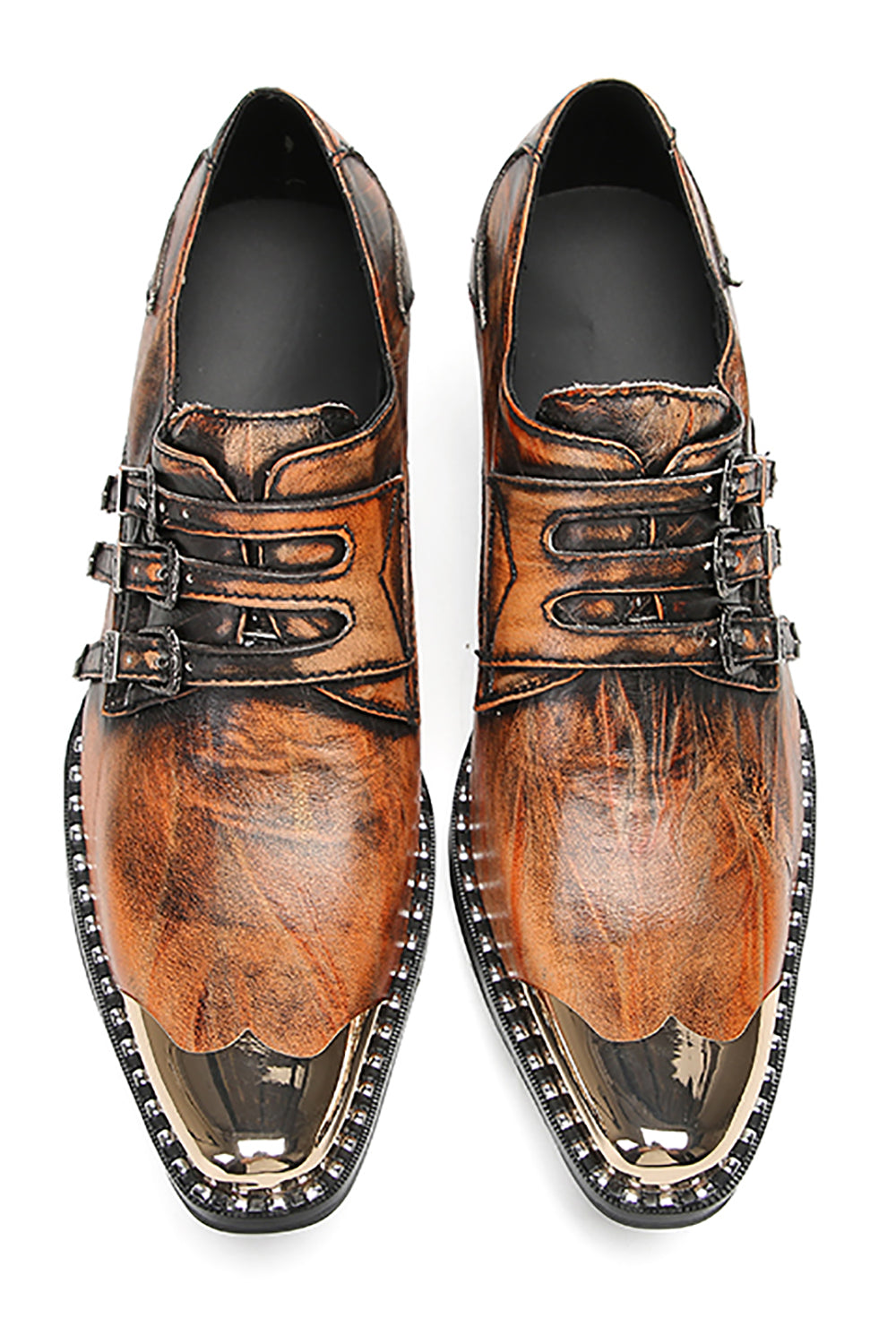 Mocasines con botones y puntera metálica para hombre Western