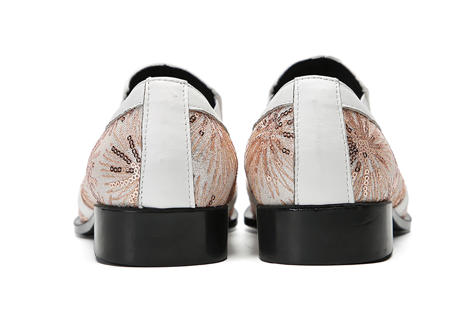 Men's Metal-Tip Toe Sequins Western Penny Loafers