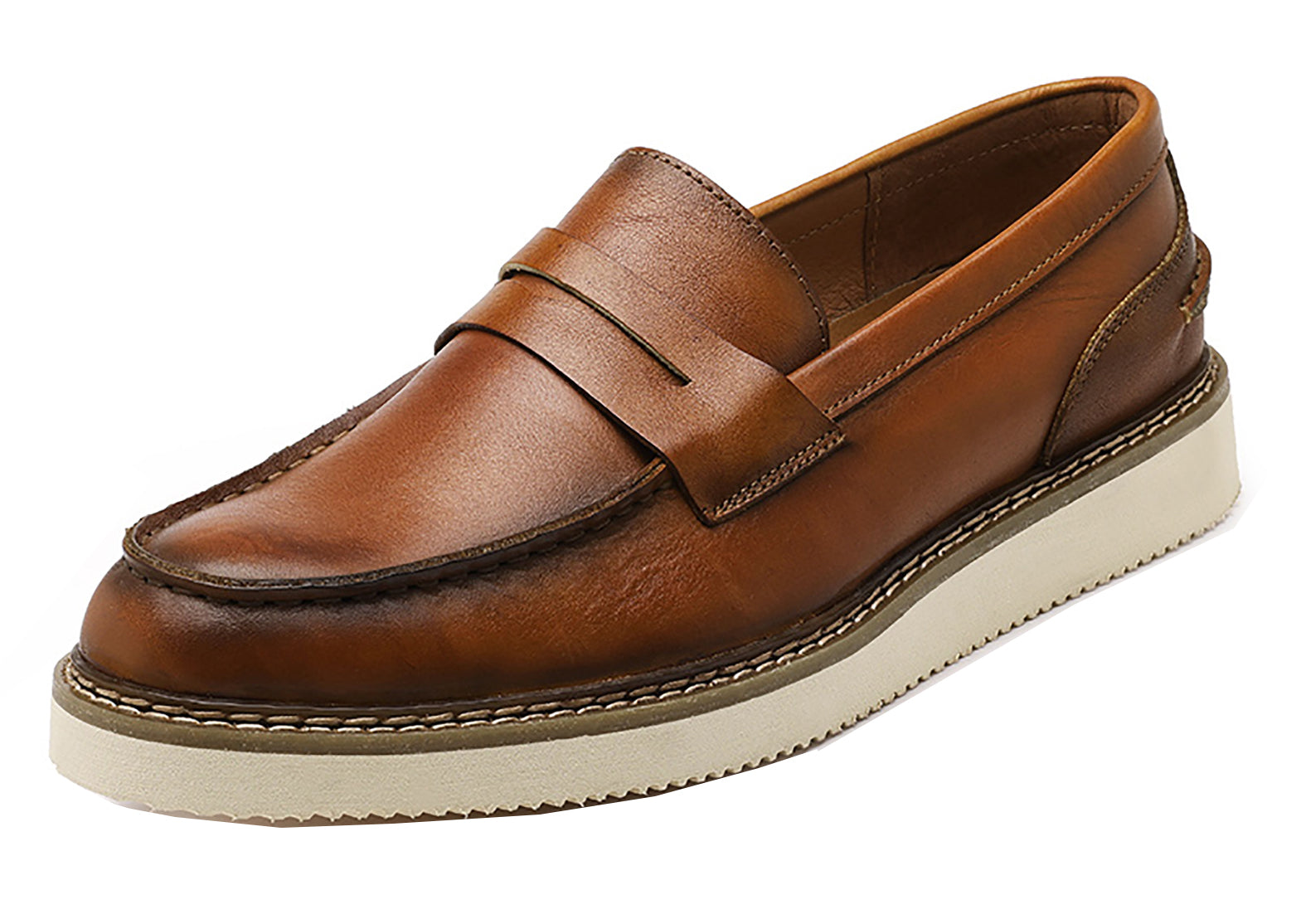 Men's Classic Genuine Leather Tuxedo Penny Loafers