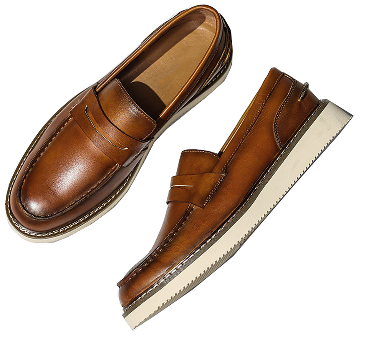 Men's Classic Genuine Leather Tuxedo Penny Loafers