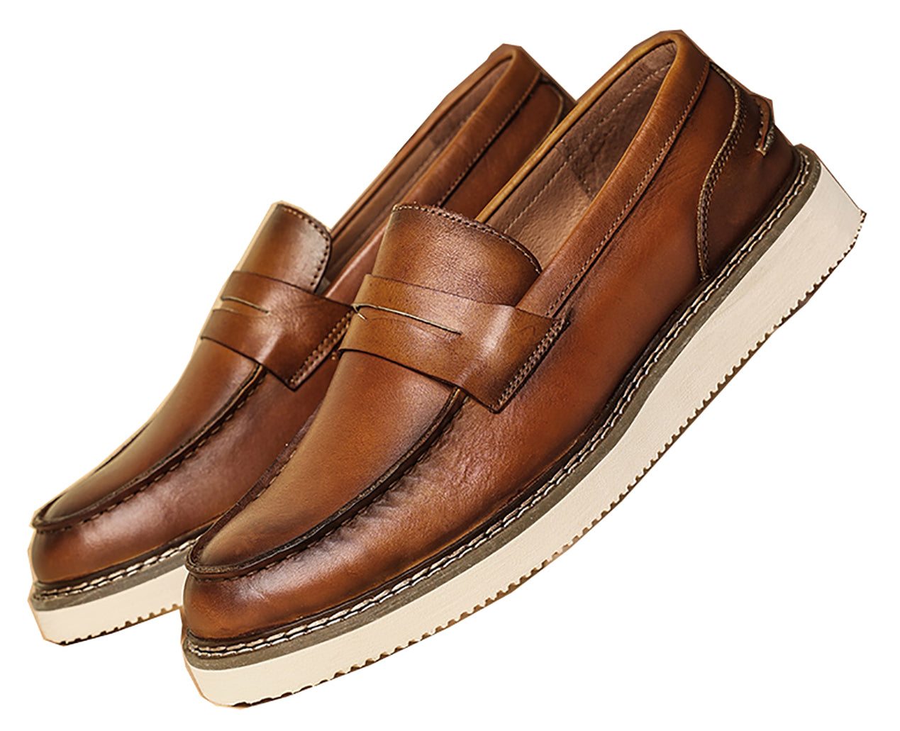 Men's Classic Genuine Leather Tuxedo Penny Loafers