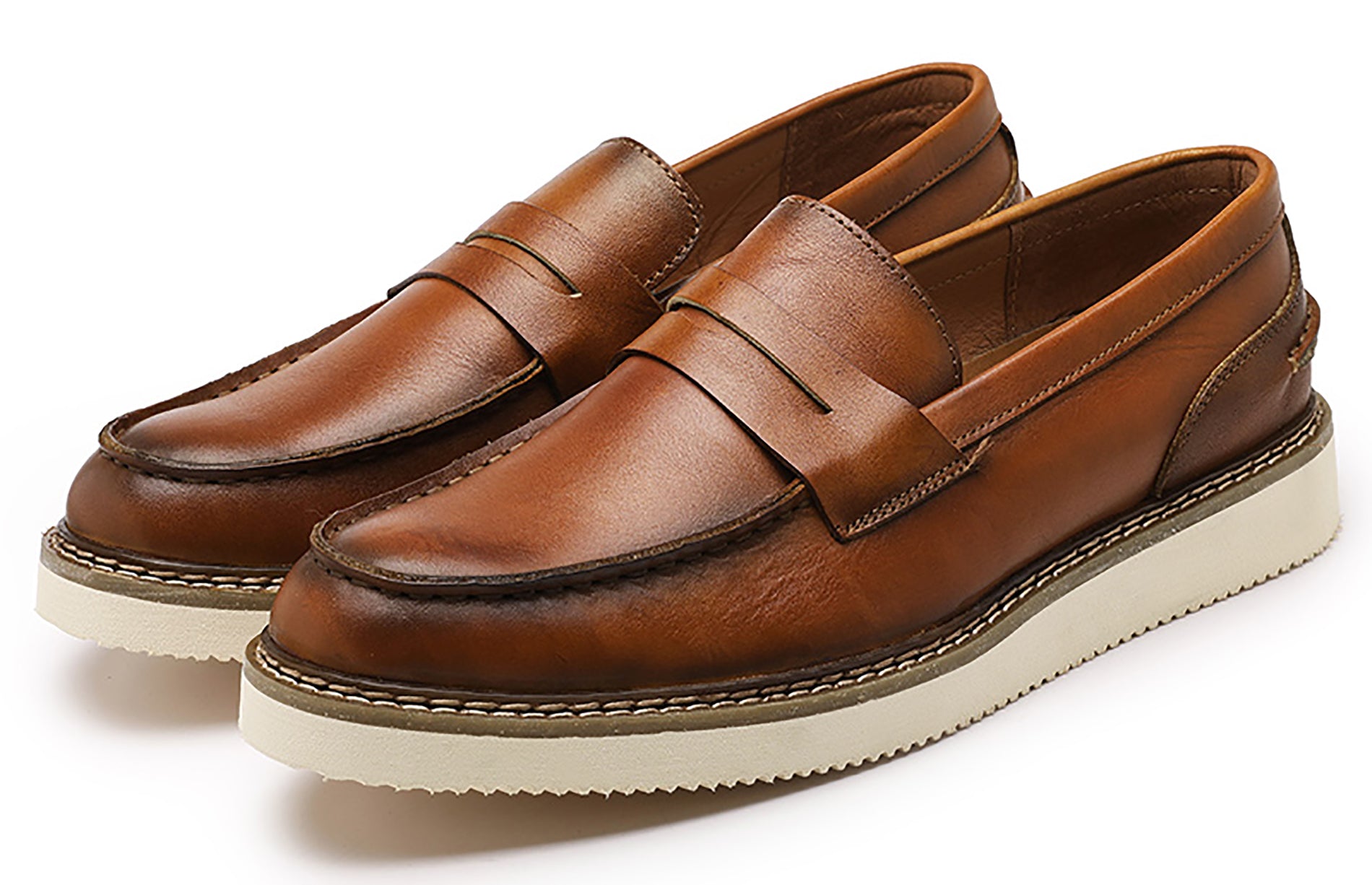 Men's Classic Genuine Leather Tuxedo Penny Loafers