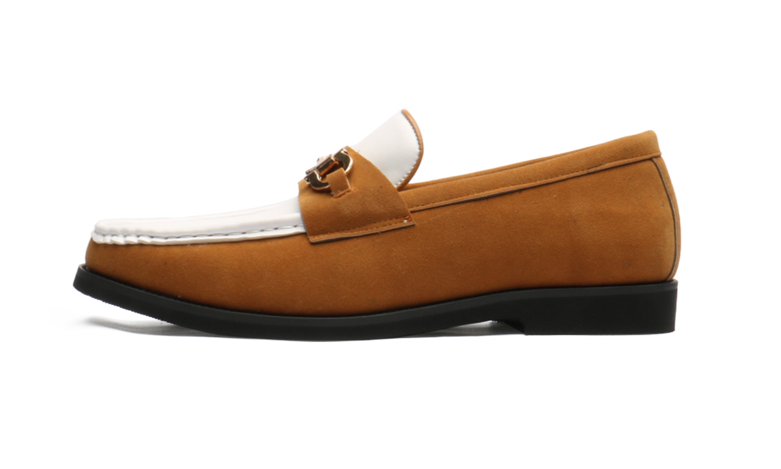 Mocasines de hombre de piel con adornos de ante Horsebit