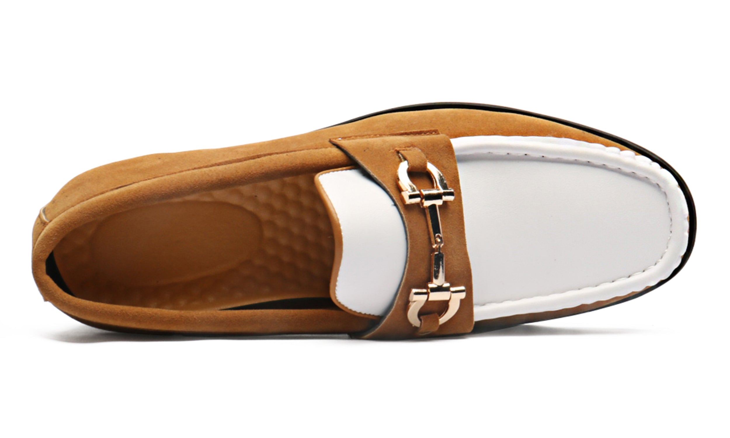 Mocasines de hombre de piel con adornos de ante Horsebit