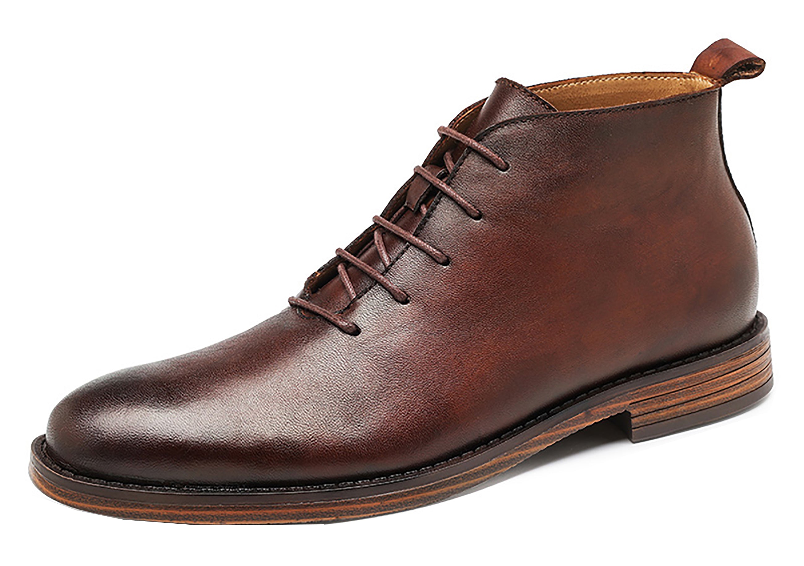 Men's Genuine Handmade Plain Toe Chukka Derby Boots