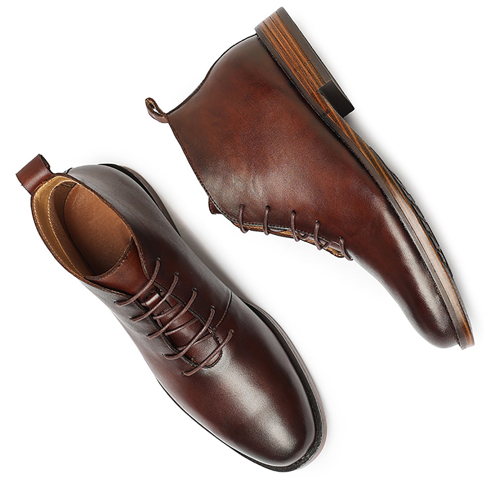 Men's Genuine Handmade Plain Toe Chukka Derby Boots