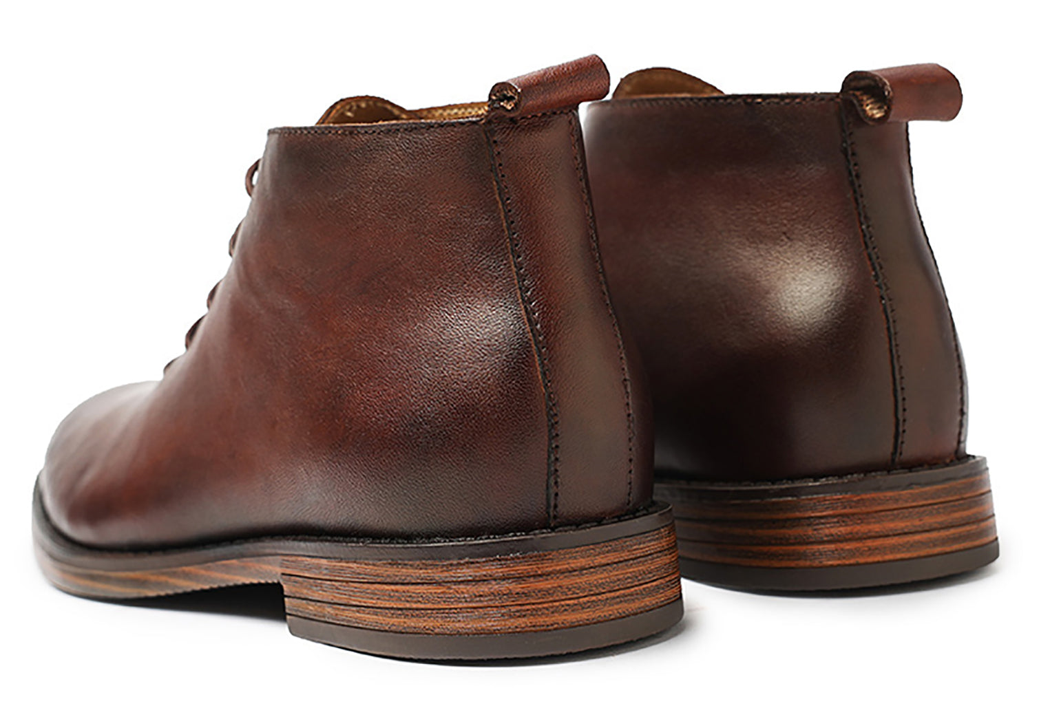 Men's Genuine Handmade Plain Toe Chukka Derby Boots